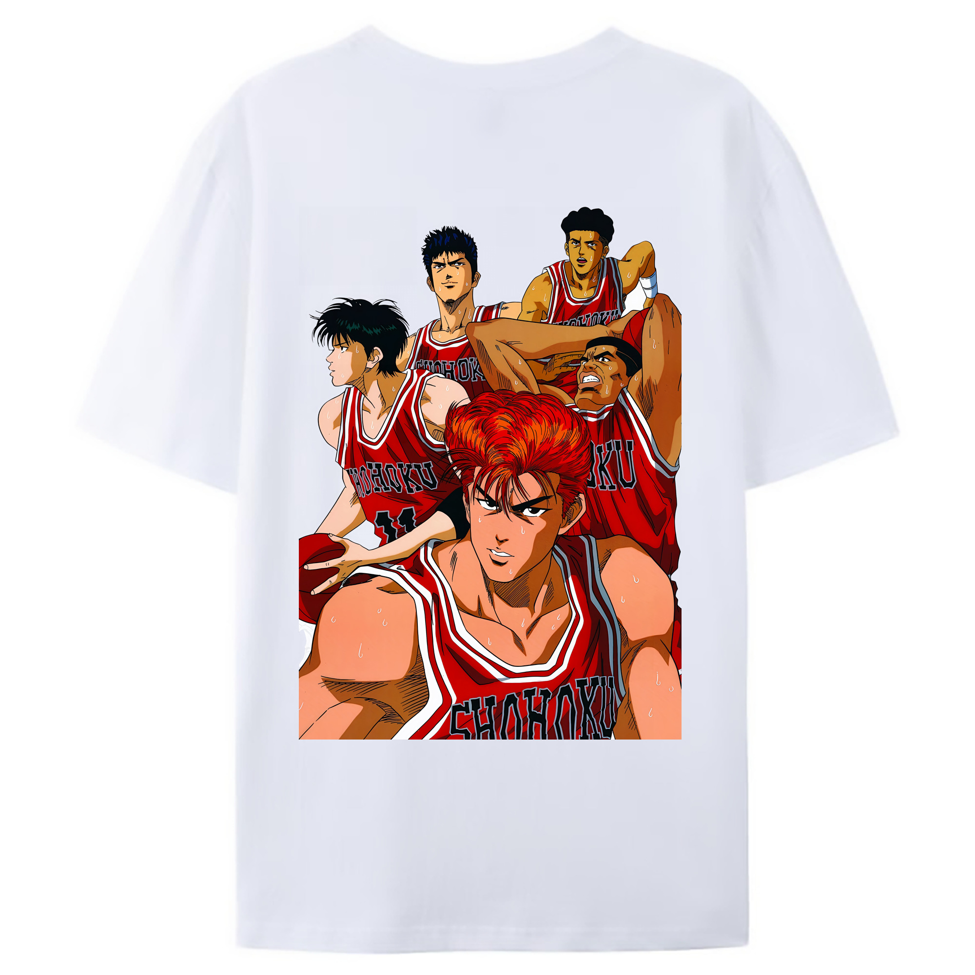 （画像用） SLAM DUNK／スラムダンク 綿100％ メンズ半袖Tシャツ（バックプリント） 通気性