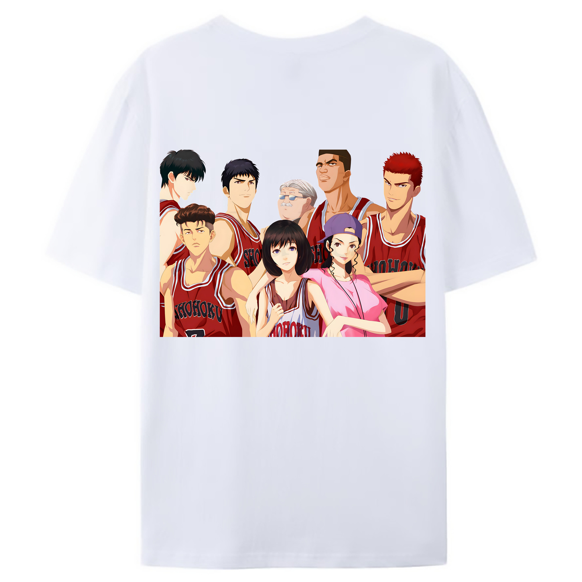 （画像用） SLAM DUNK／スラムダンク 綿100％ メンズ半袖Tシャツ（バックプリント） 通気性