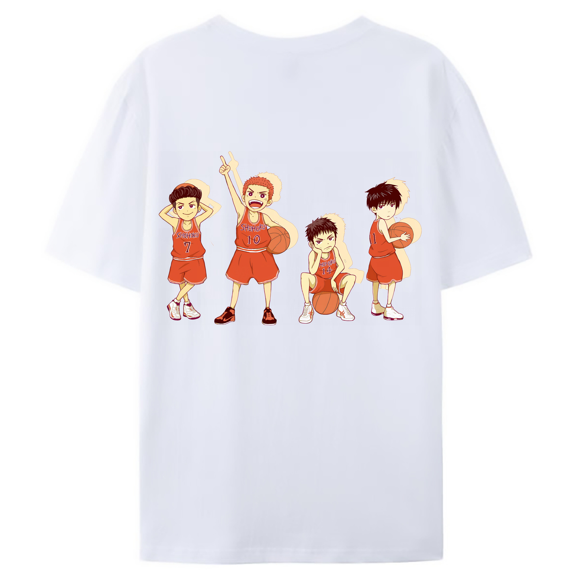 （画像用） SLAM DUNK／スラムダンク 綿100％ メンズ半袖Tシャツ（バックプリント） 通気性