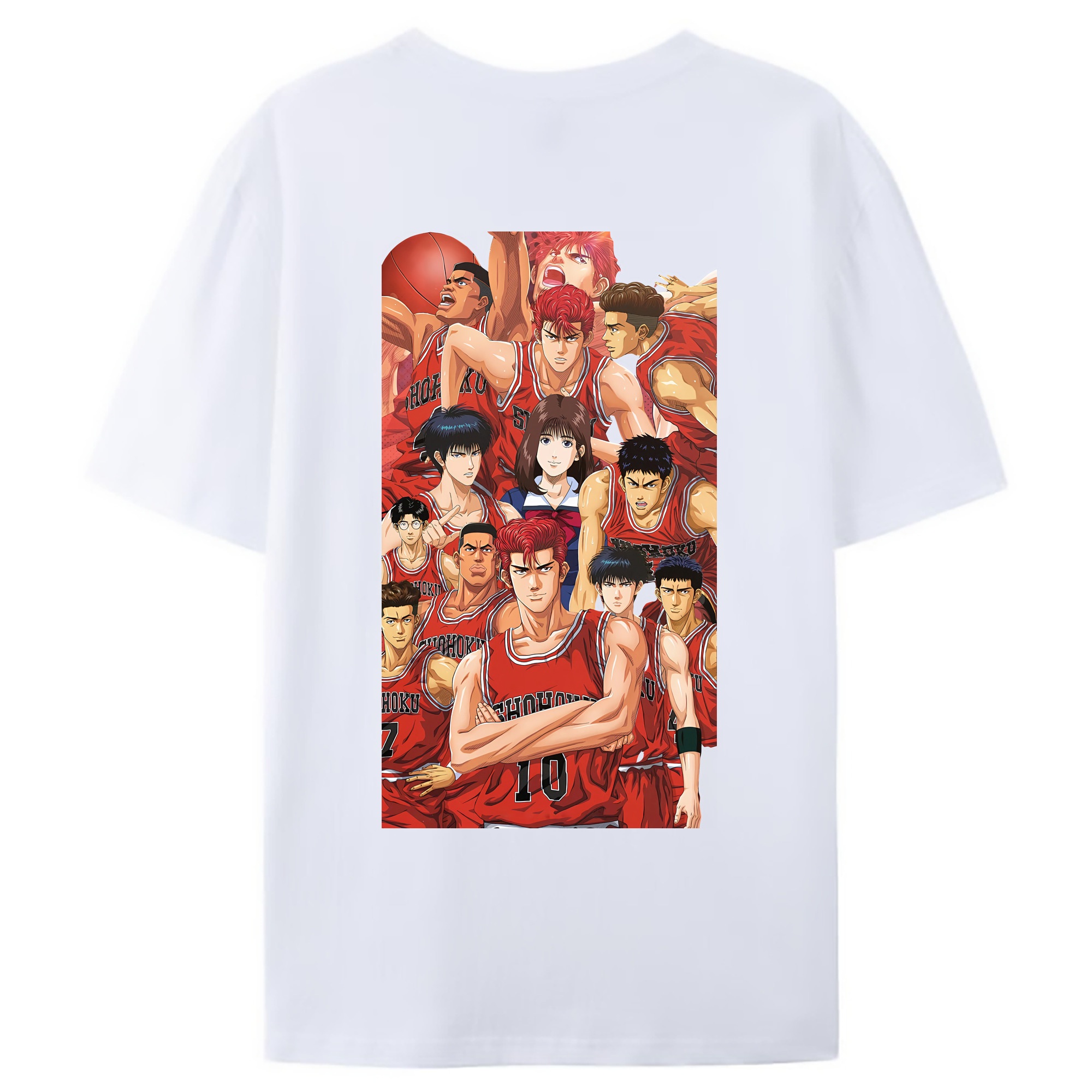 （画像用） SLAM DUNK／スラムダンク 綿100％ メンズ半袖Tシャツ（バックプリント） 通気性