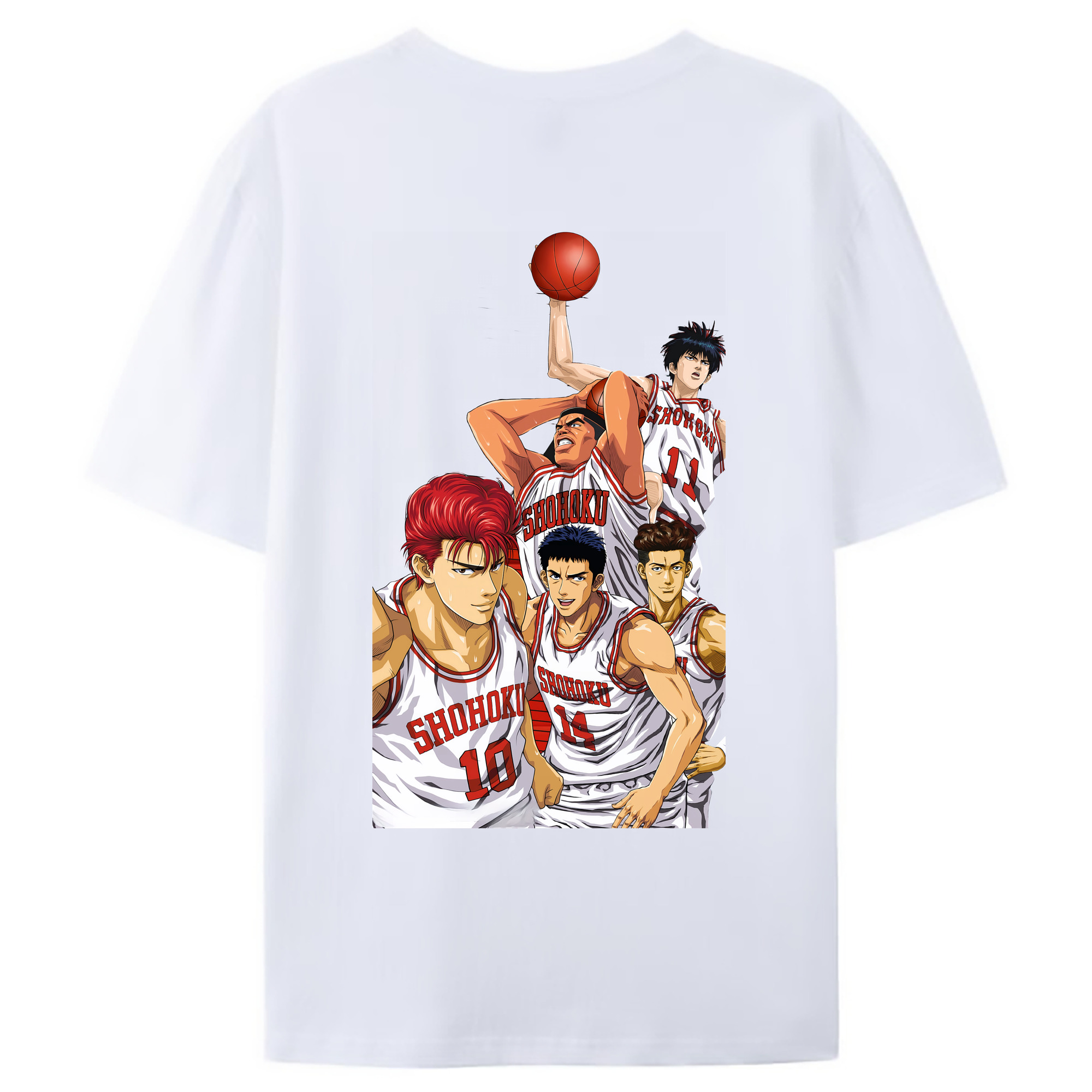 （画像用） SLAM DUNK／スラムダンク 綿100％ メンズ半袖Tシャツ（バックプリント） 通気性