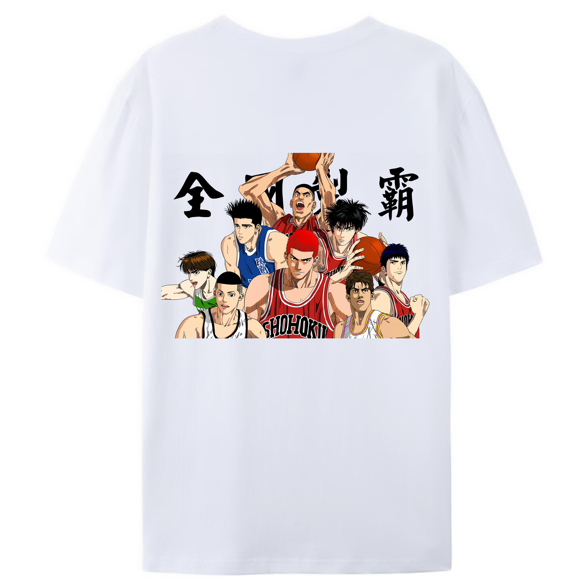 （画像用） SLAM DUNK／スラムダンク 綿100％ メンズ半袖Tシャツ（バックプリント） 通気性