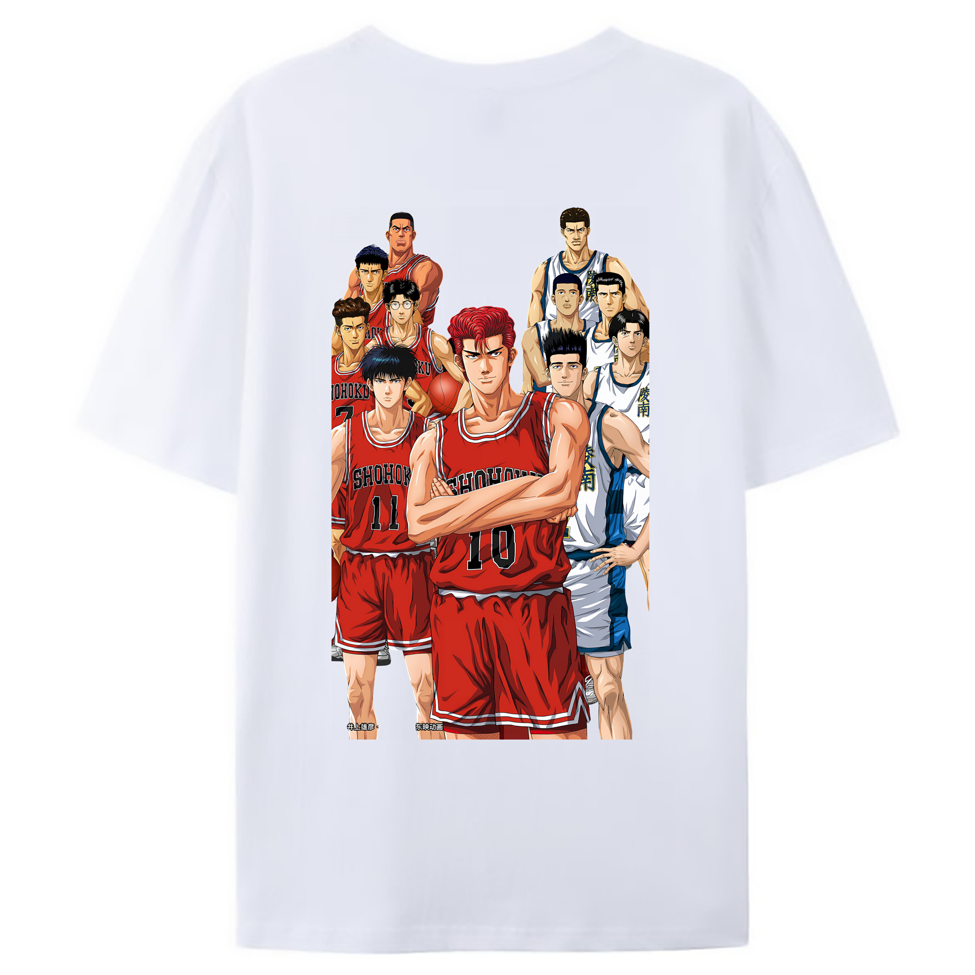 （画像用） SLAM DUNK／スラムダンク 綿100％ メンズ半袖Tシャツ（バックプリント） 通気性