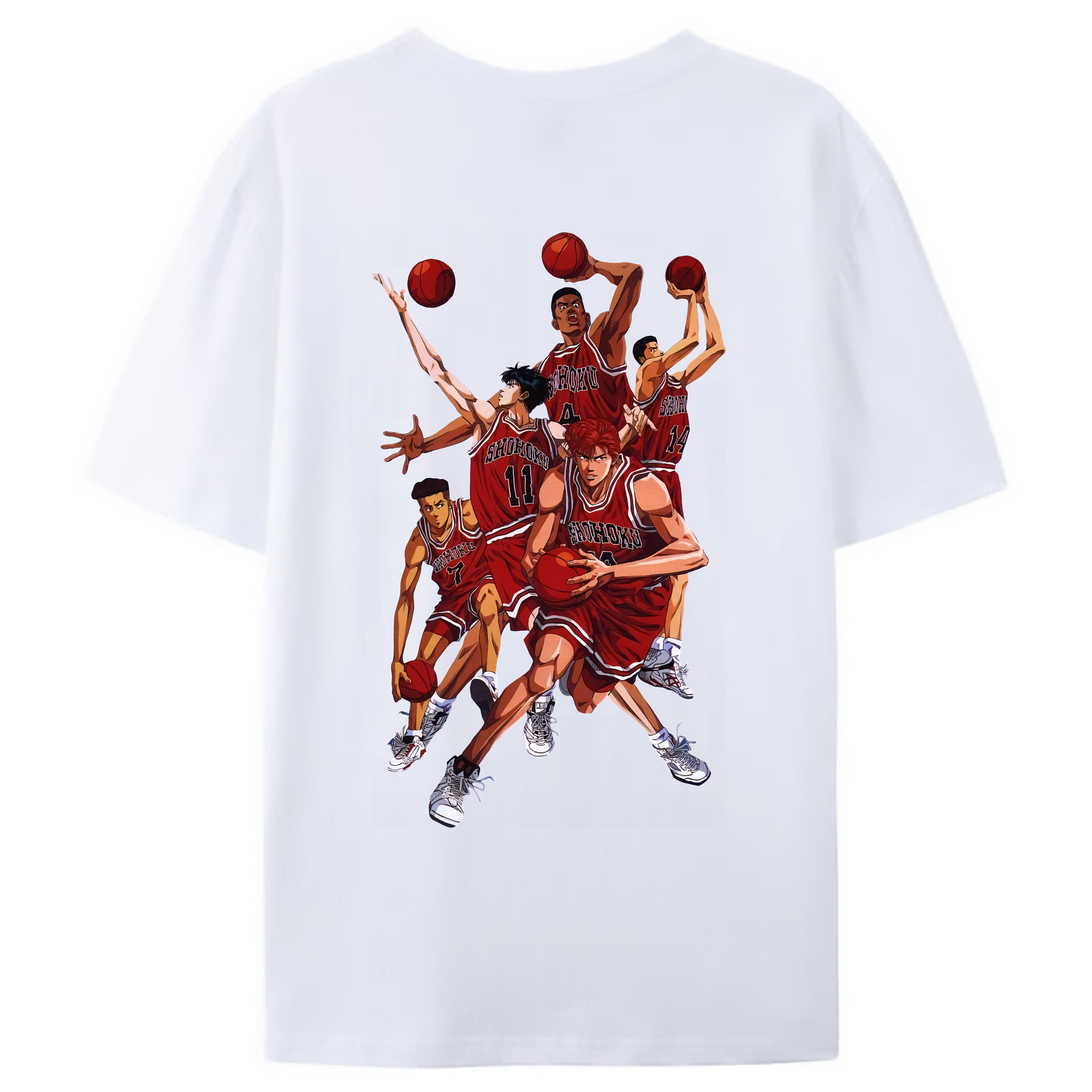 （画像用） SLAM DUNK／スラムダンク 綿100％ メンズ半袖Tシャツ（バックプリント） 通気性