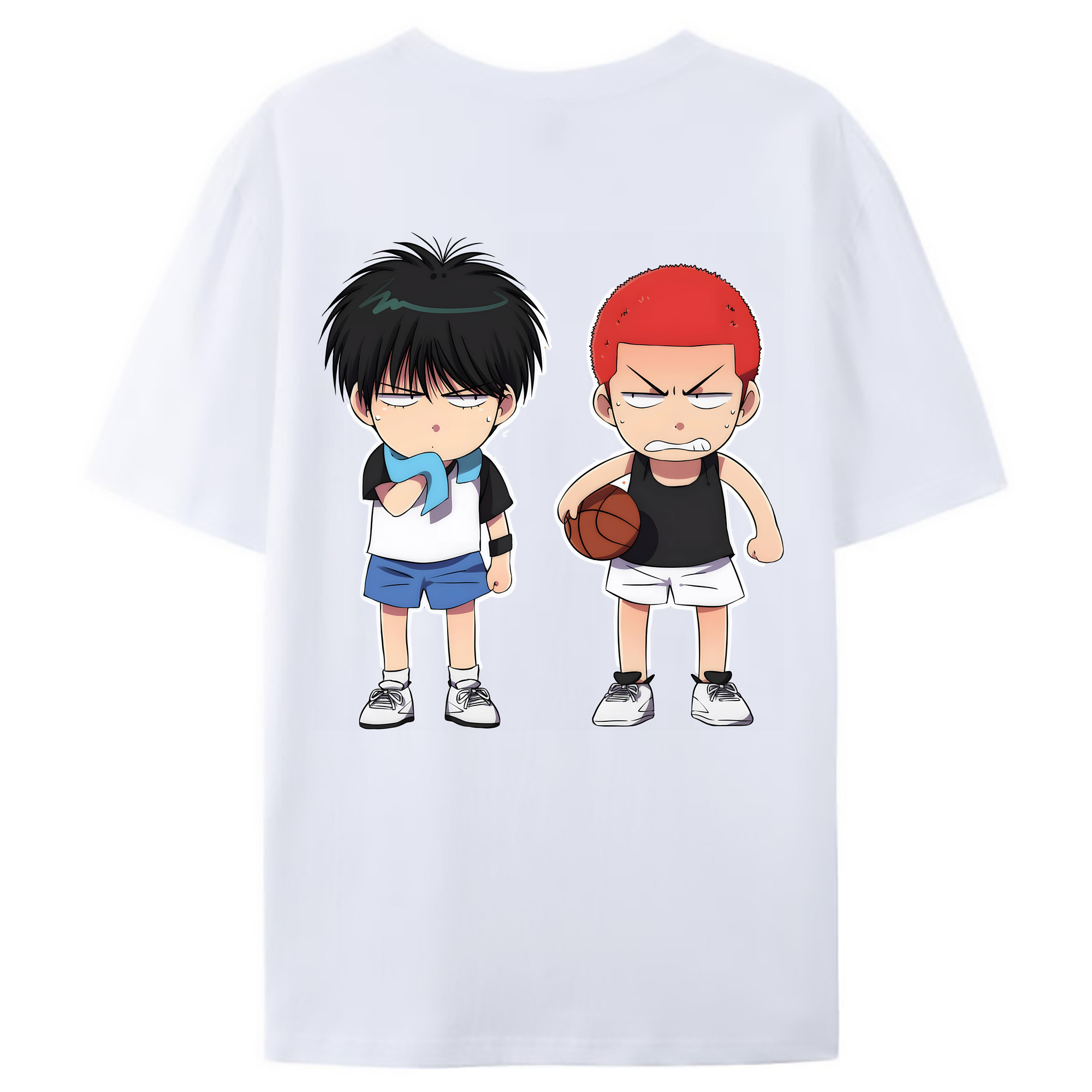 （画像用） SLAM DUNK／スラムダンク 綿100％ メンズ半袖Tシャツ（バックプリント） 通気性