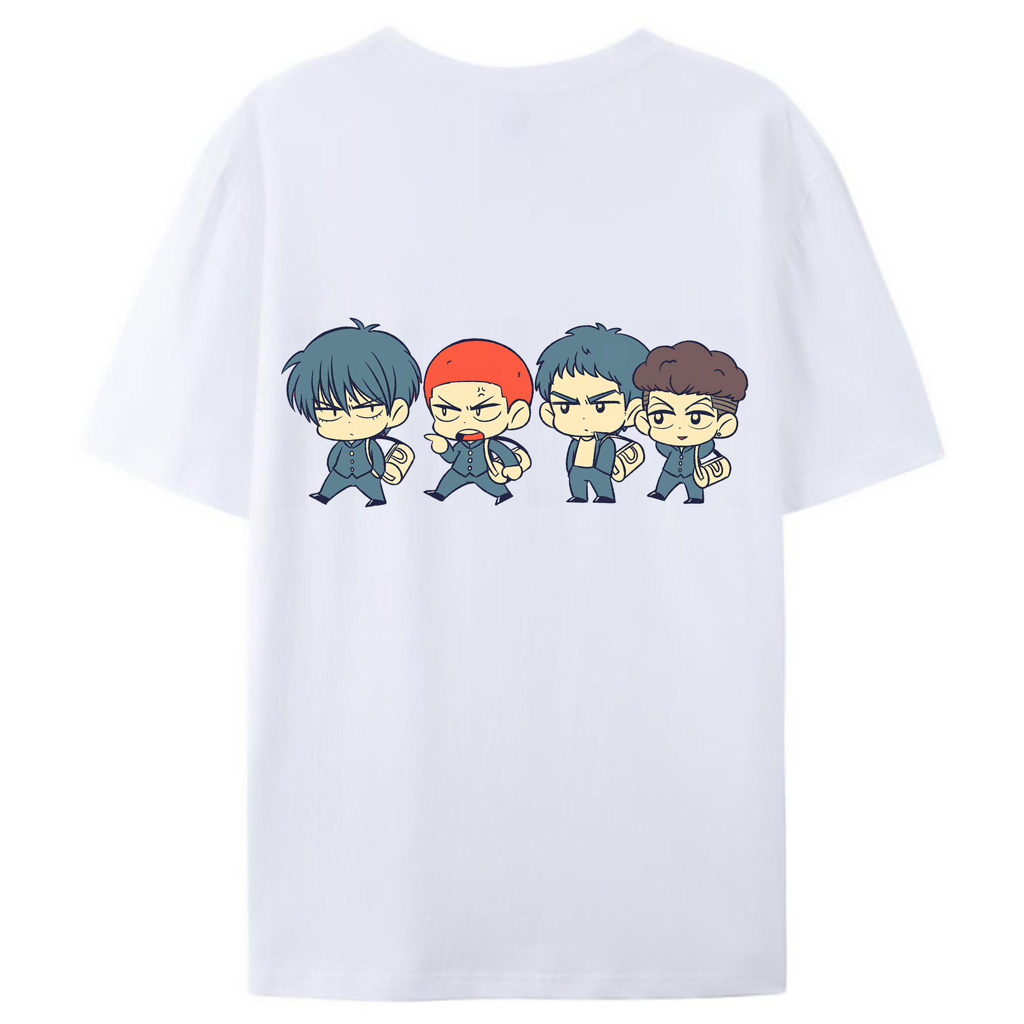 （画像用） SLAM DUNK／スラムダンク 綿100％ メンズ半袖Tシャツ（バックプリント） 通気性