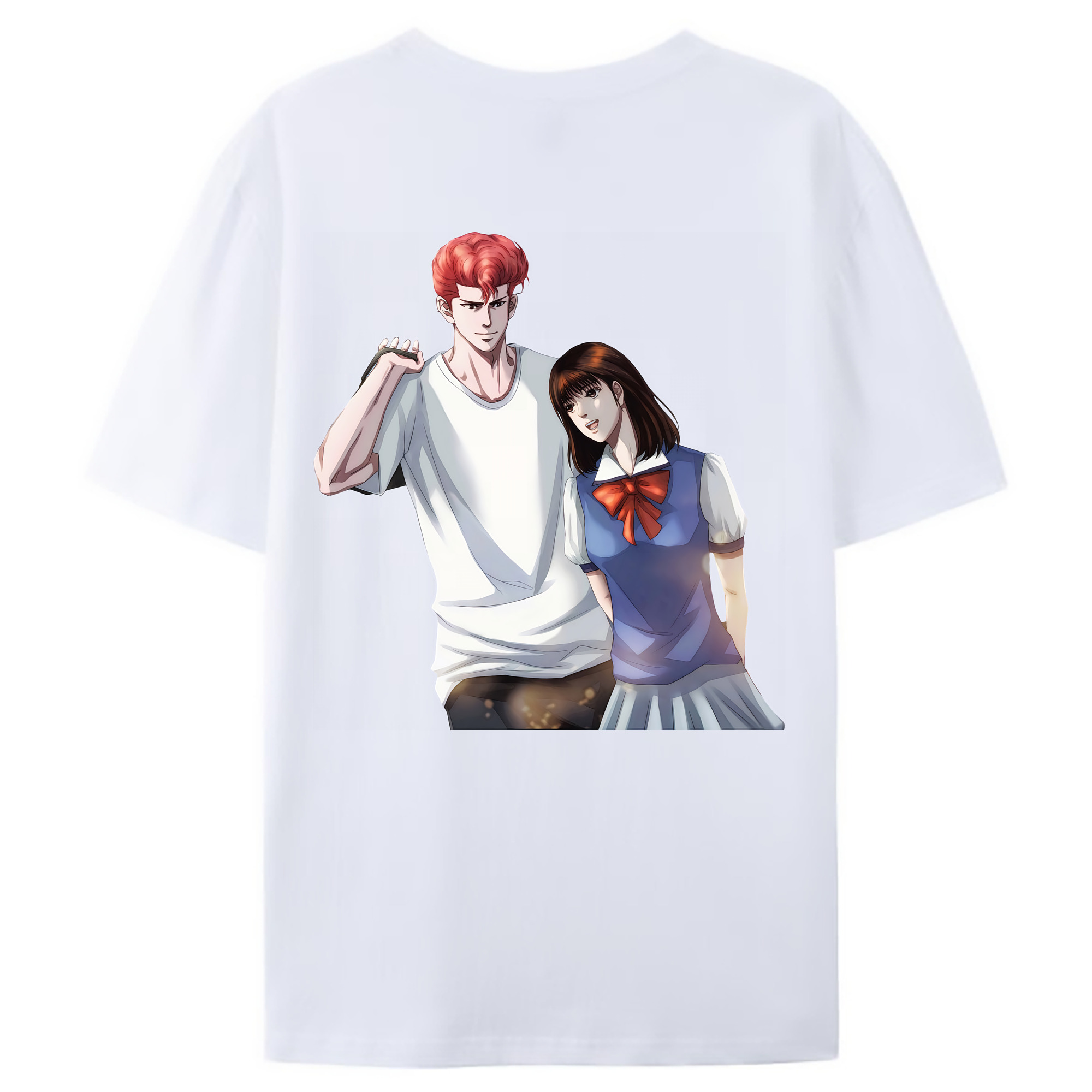 （画像用） SLAM DUNK／スラムダンク 綿100％ メンズ半袖Tシャツ（バックプリント） 通気性