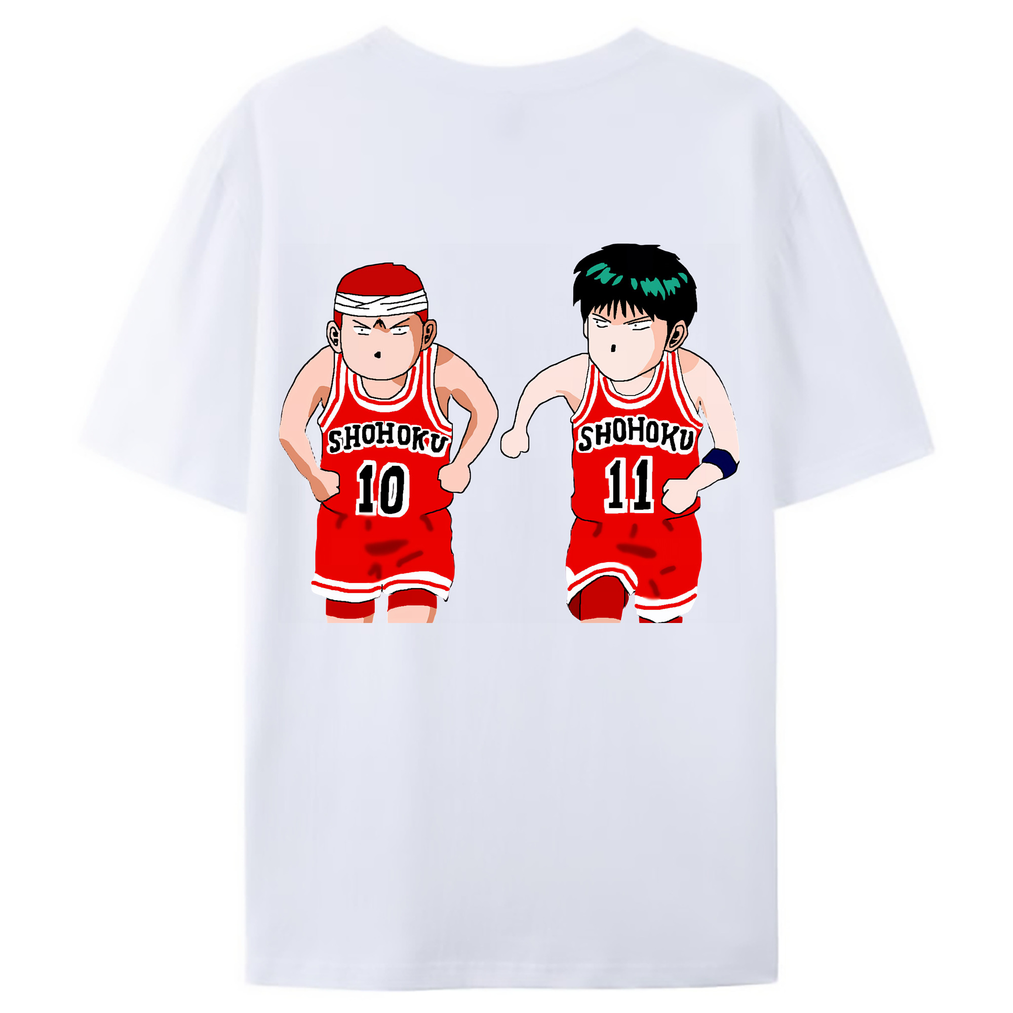 （画像用） SLAM DUNK／スラムダンク 綿100％ メンズ半袖Tシャツ（バックプリント） 通気性