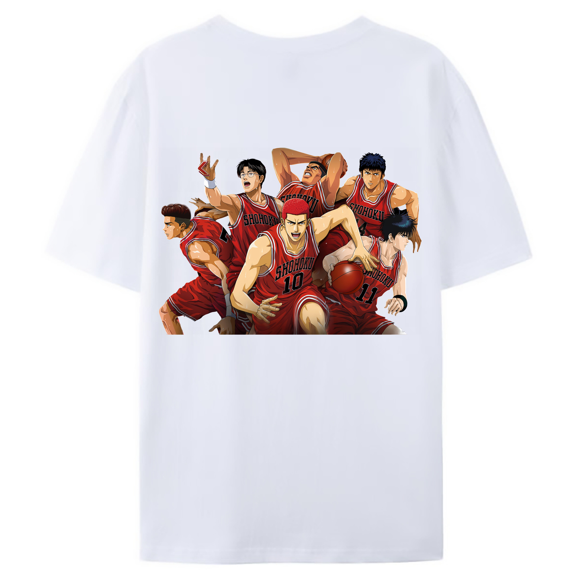 （画像用） SLAM DUNK／スラムダンク 綿100％ メンズ半袖Tシャツ（バックプリント） 通気性