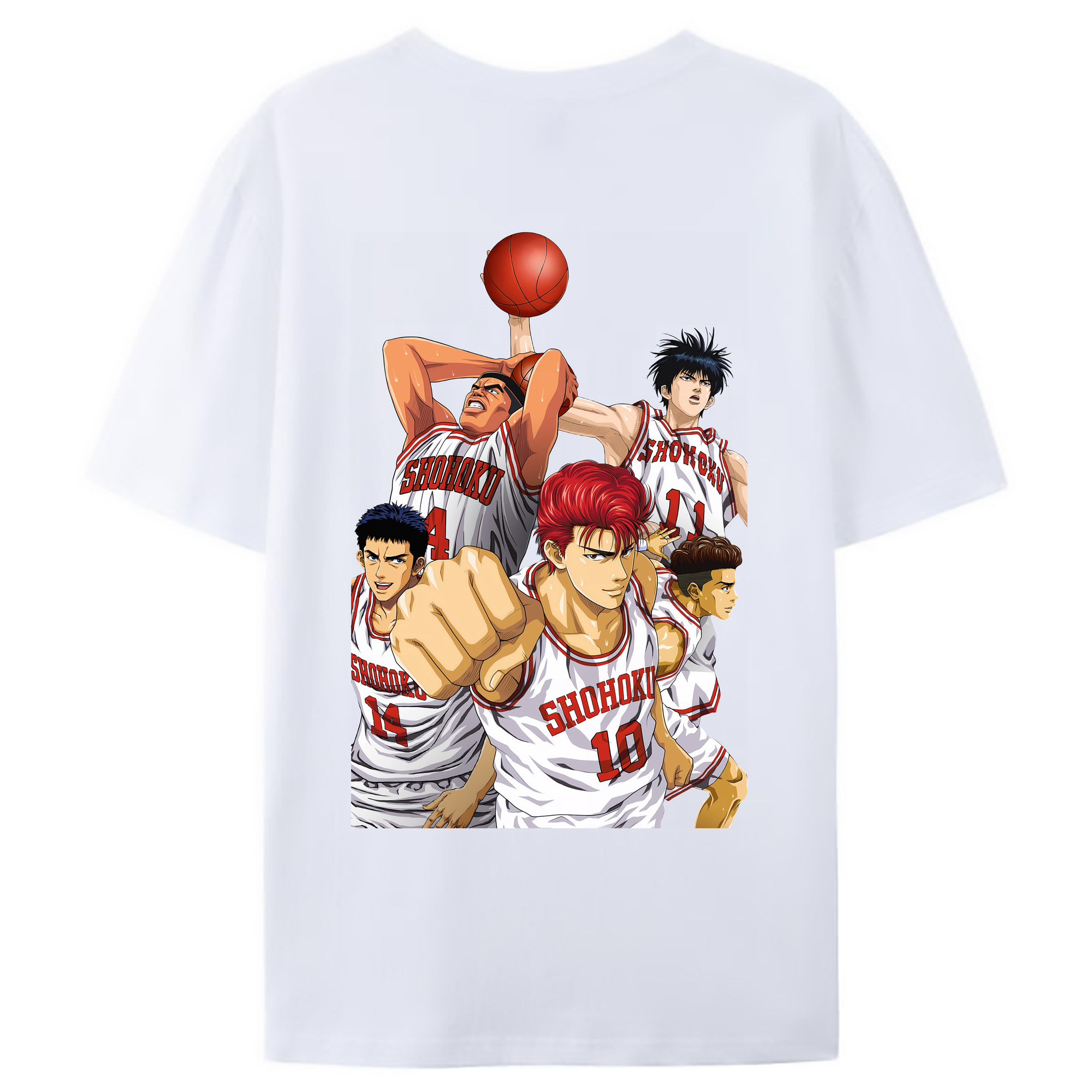 （画像用） SLAM DUNK／スラムダンク 綿100％ メンズ半袖Tシャツ（バックプリント） 通気性