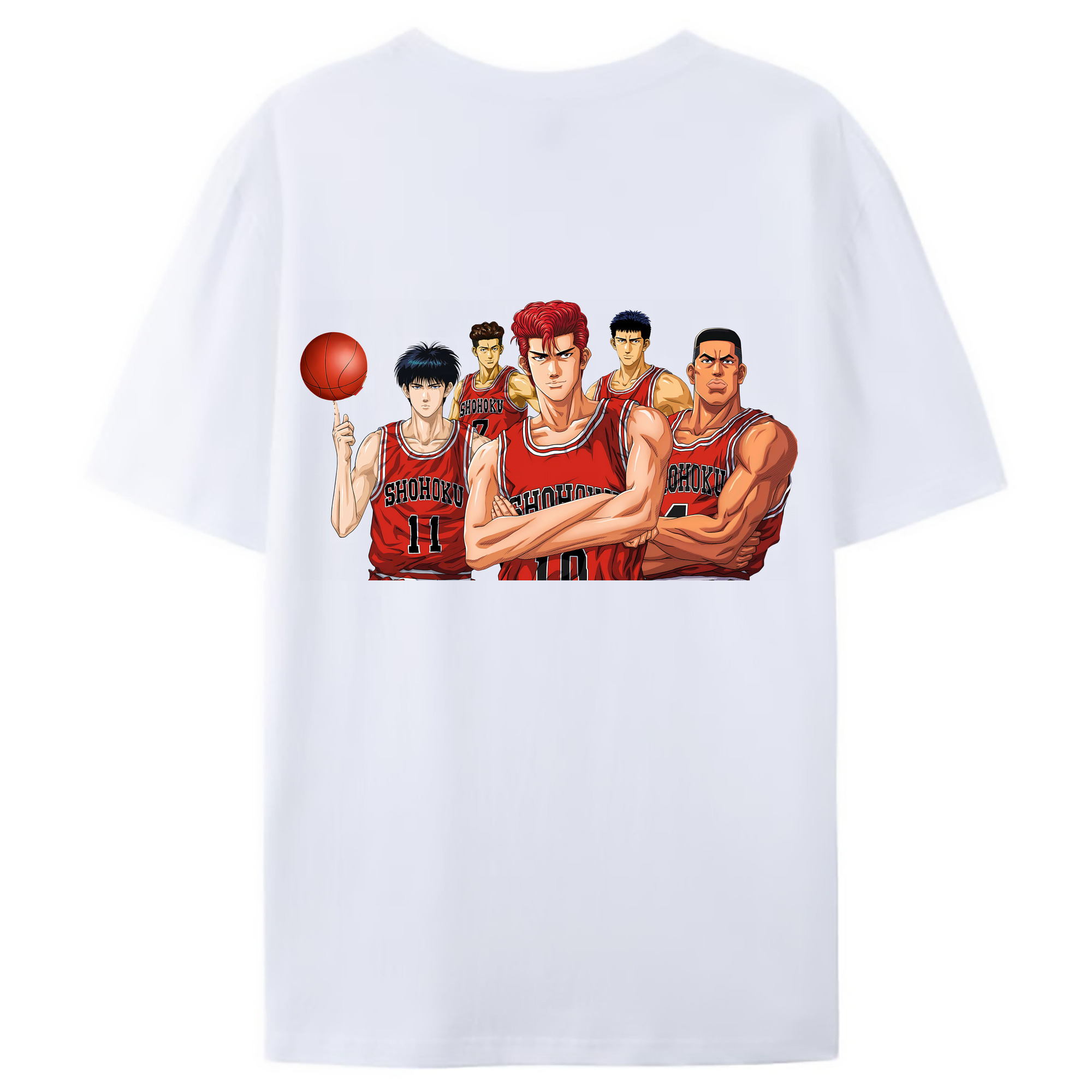 （画像用） SLAM DUNK／スラムダンク 綿100％ メンズ半袖Tシャツ（バックプリント） 通気性