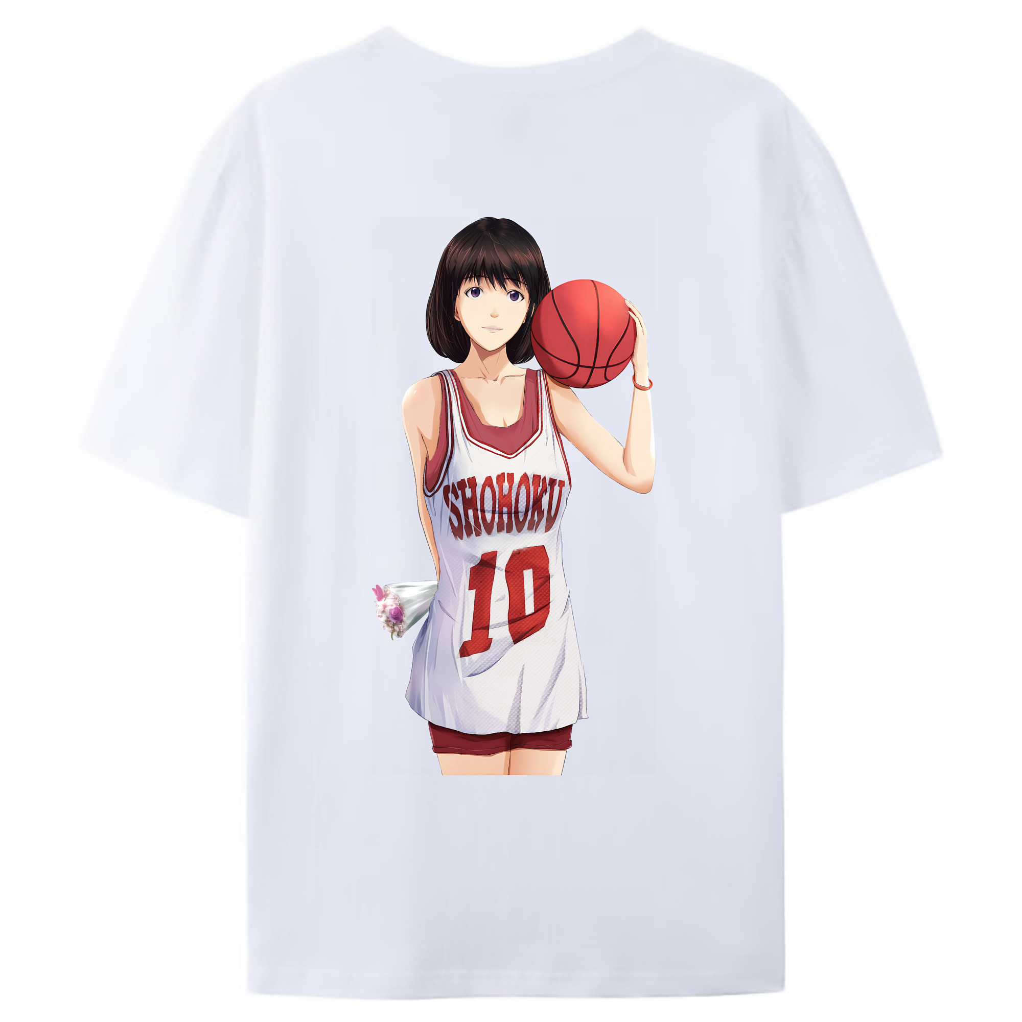 （画像用） SLAM DUNK／スラムダンク 綿100％ メンズ半袖Tシャツ（バックプリント） 通気性