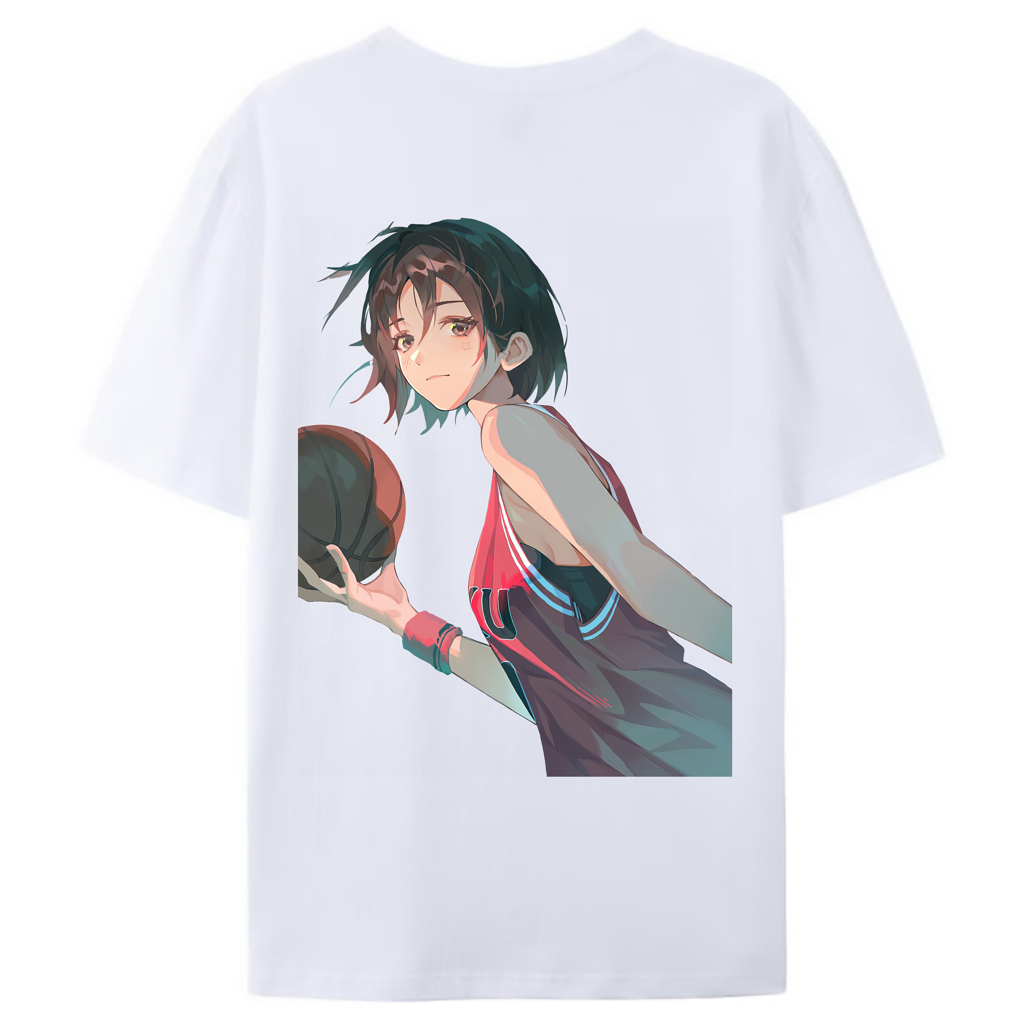 （画像用） SLAM DUNK／スラムダンク 綿100％ メンズ半袖Tシャツ（バックプリント） 通気性