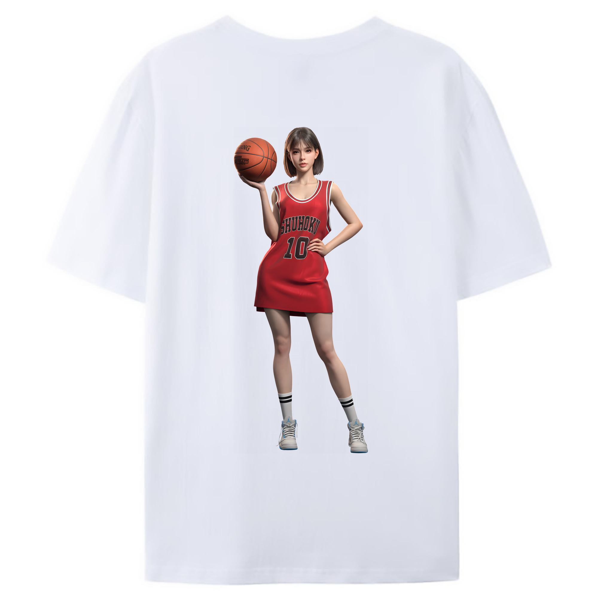 （画像用） SLAM DUNK／スラムダンク 綿100％ メンズ半袖Tシャツ（バックプリント） 通気性