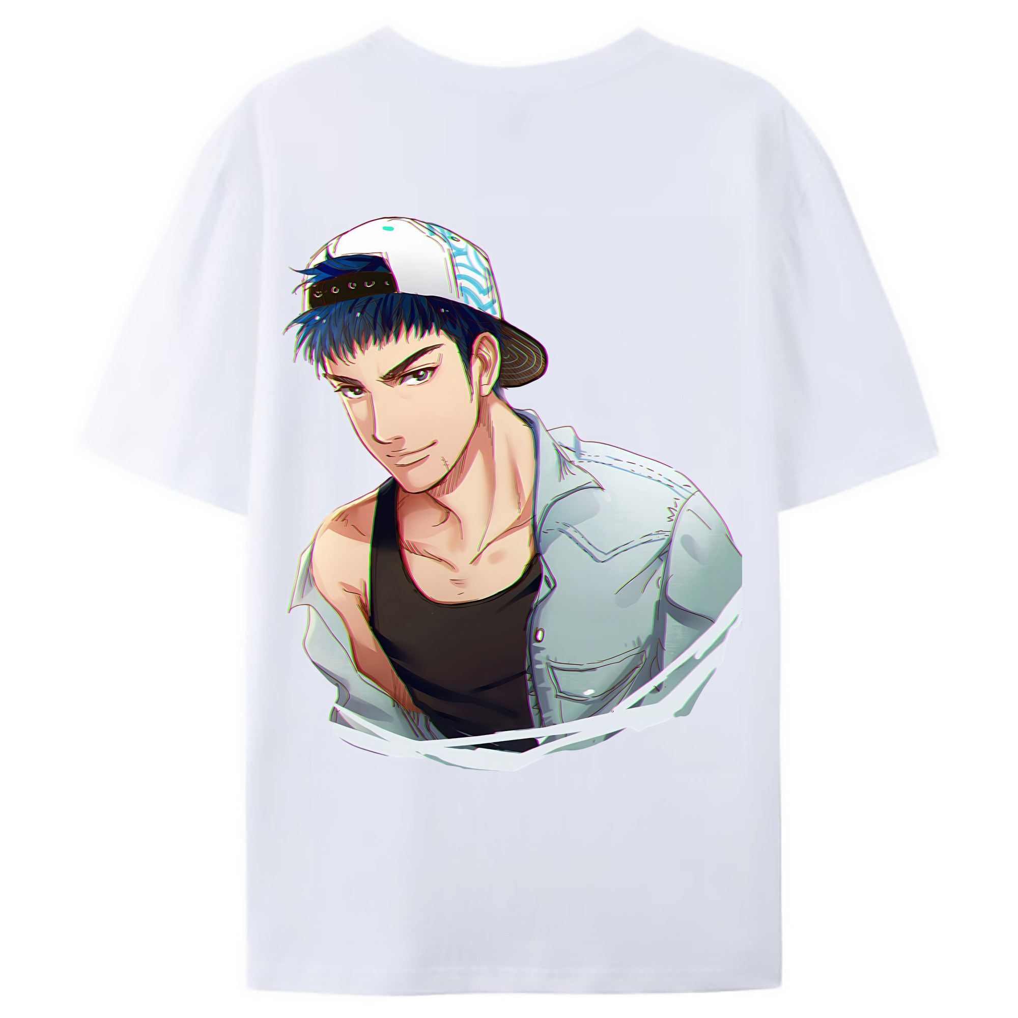 （画像用） SLAM DUNK／スラムダンク 綿100％ メンズ半袖Tシャツ（バックプリント） 通気性