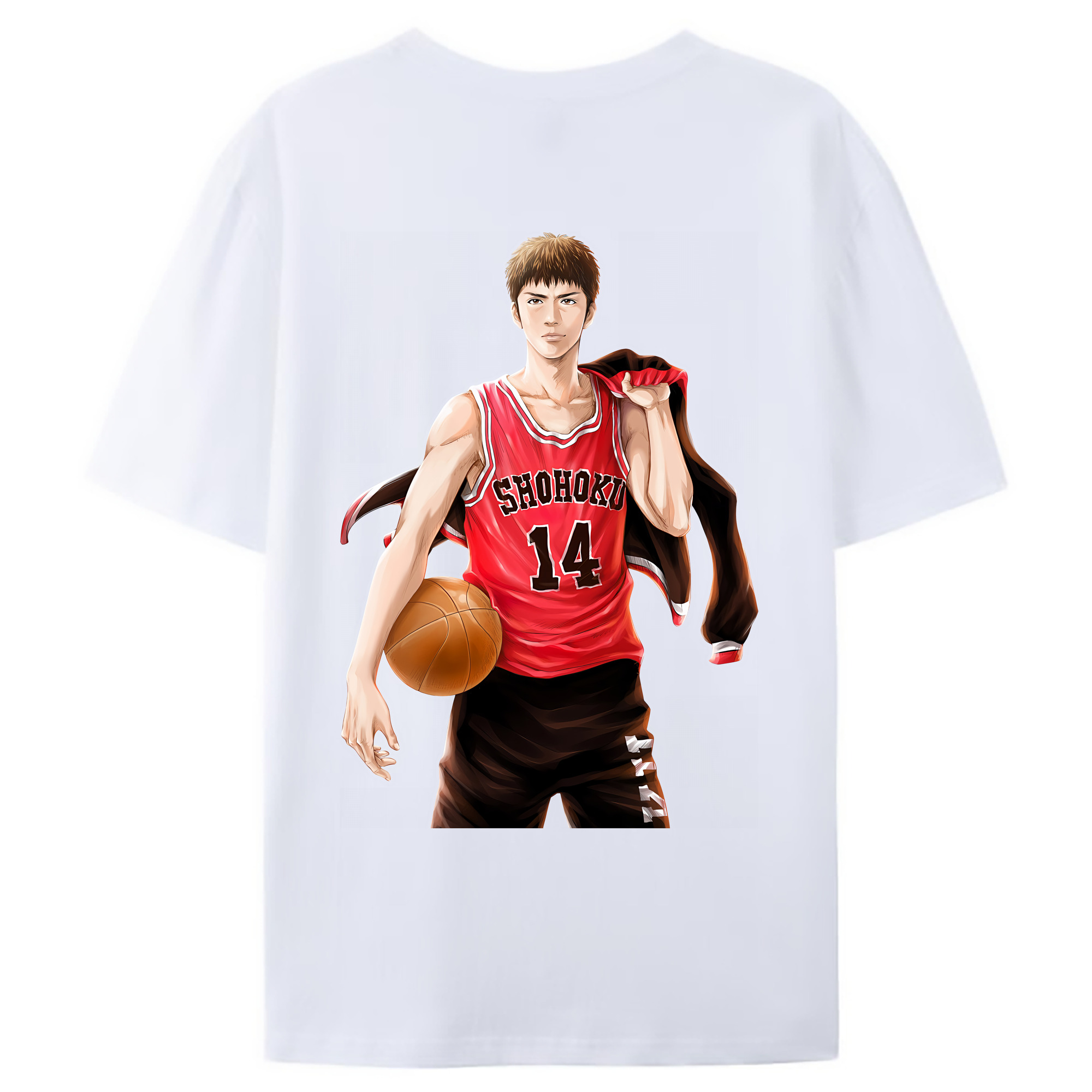 （画像用） SLAM DUNK／スラムダンク 綿100％ メンズ半袖Tシャツ（バックプリント） 通気性