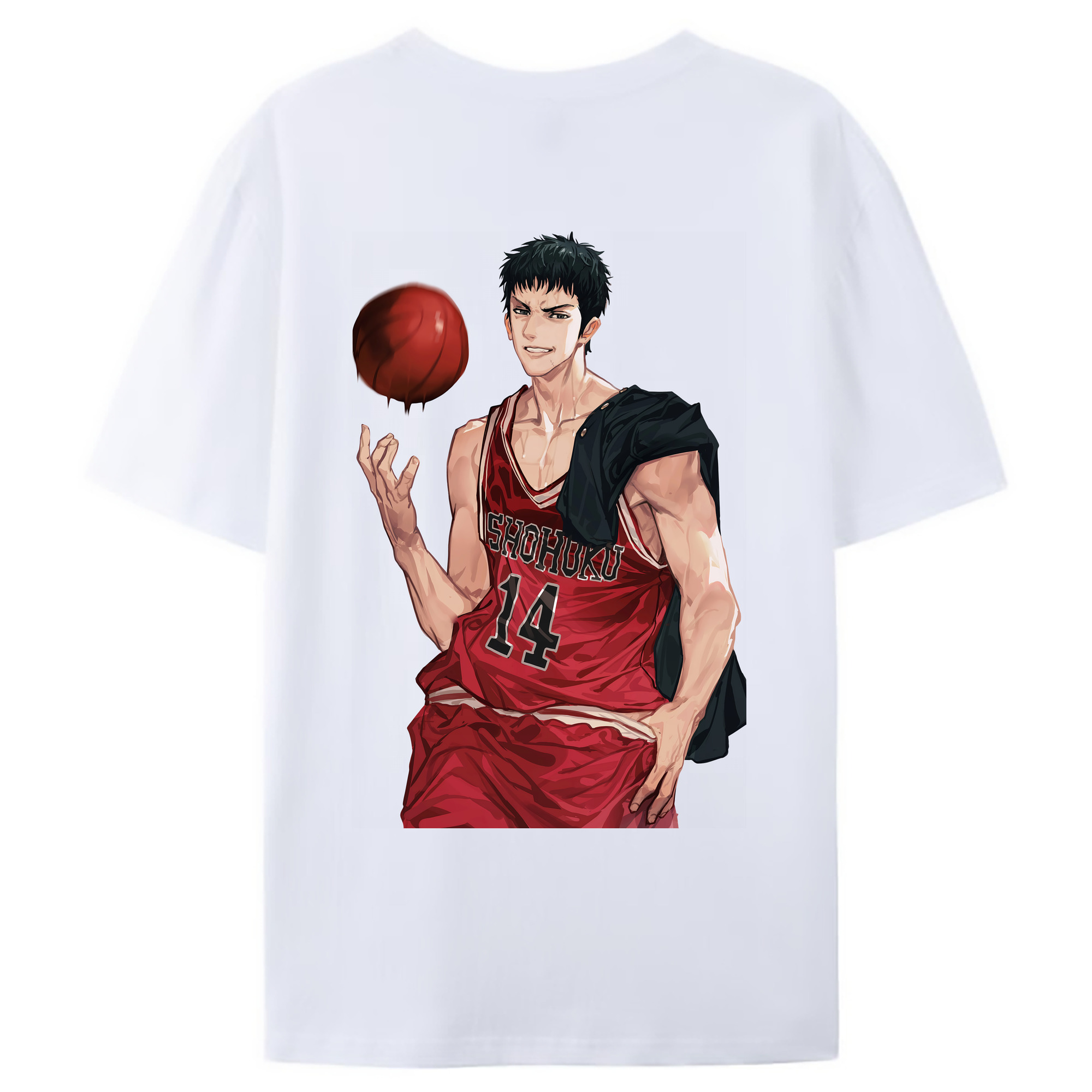 （画像用） SLAM DUNK／スラムダンク 綿100％ メンズ半袖Tシャツ（バックプリント） 通気性