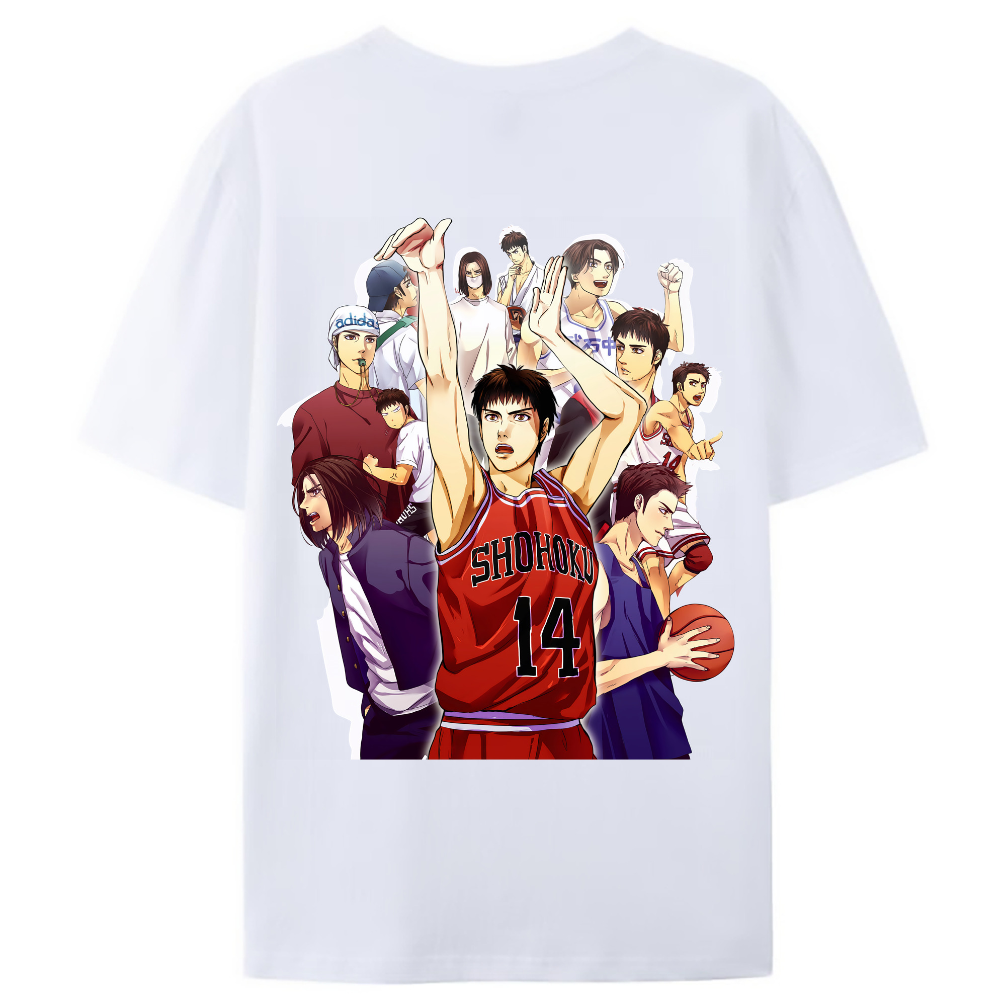 （画像用） SLAM DUNK／スラムダンク 綿100％ メンズ半袖Tシャツ（バックプリント） 通気性