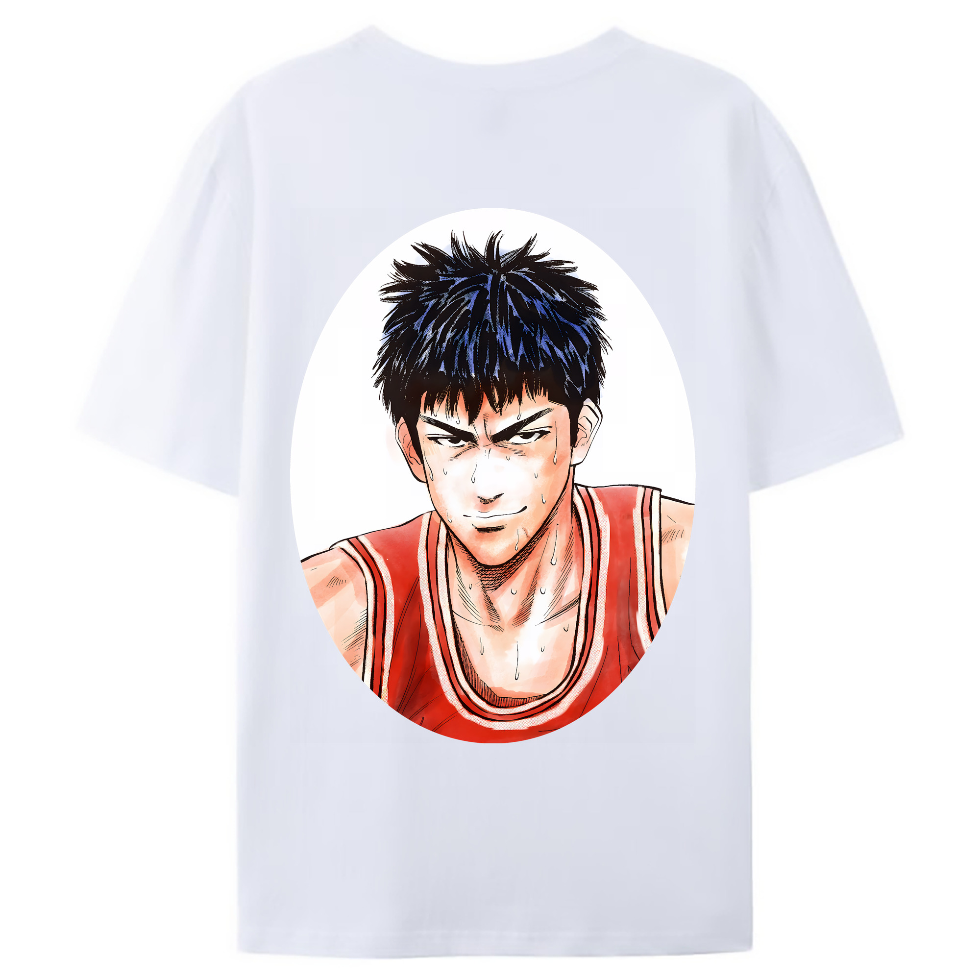 （画像用） SLAM DUNK／スラムダンク 綿100％ メンズ半袖Tシャツ（バックプリント） 通気性