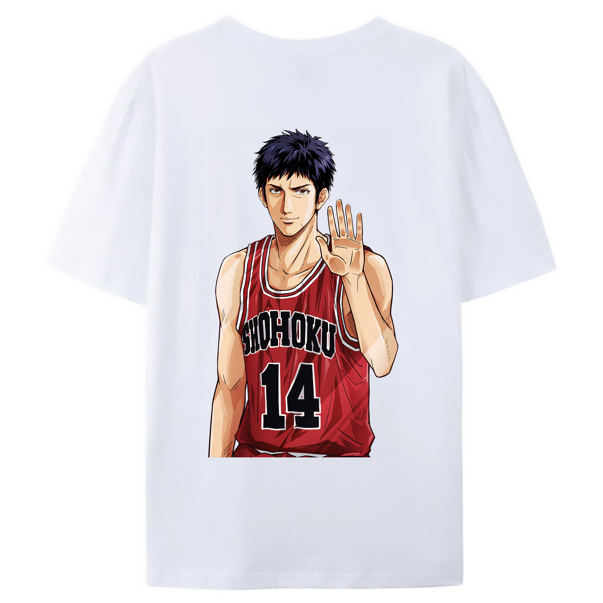（画像用） SLAM DUNK／スラムダンク 綿100％ メンズ半袖Tシャツ（バックプリント） 通気性