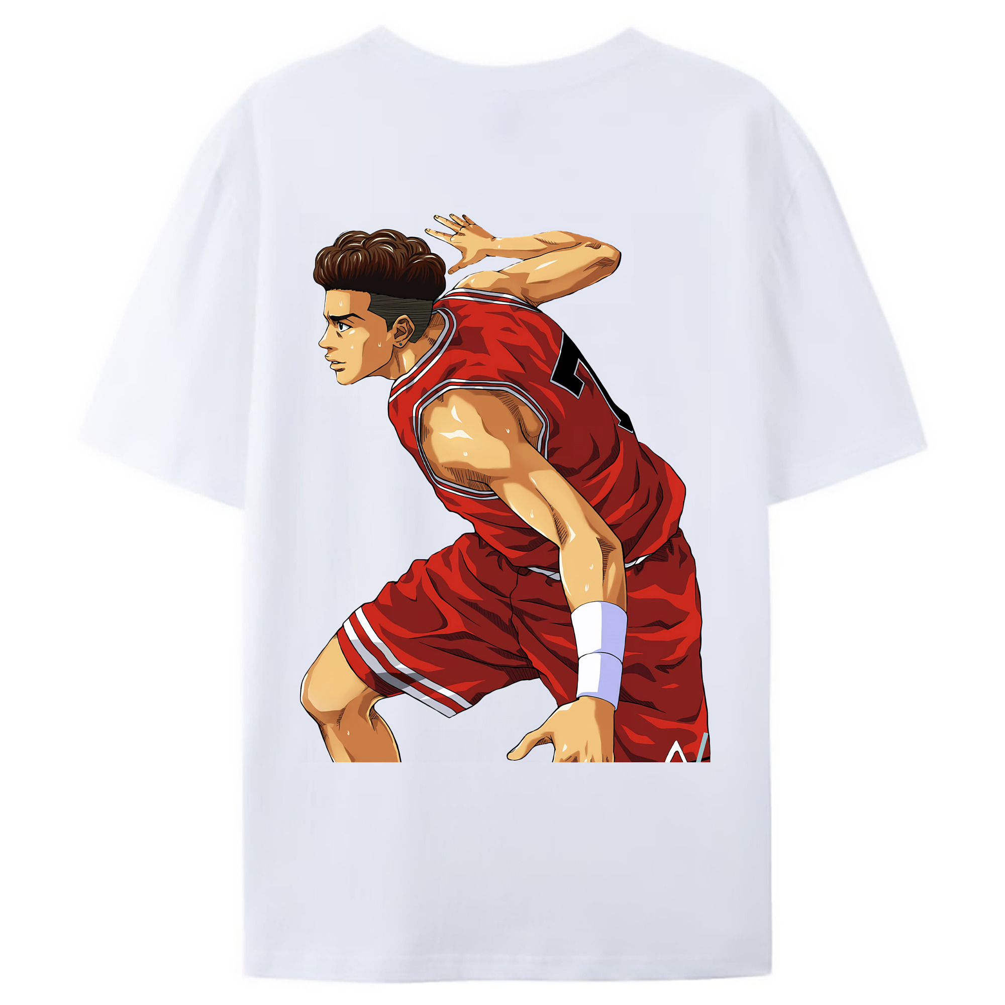 （画像用） SLAM DUNK／スラムダンク 綿100％ メンズ半袖Tシャツ（バックプリント） 通気性