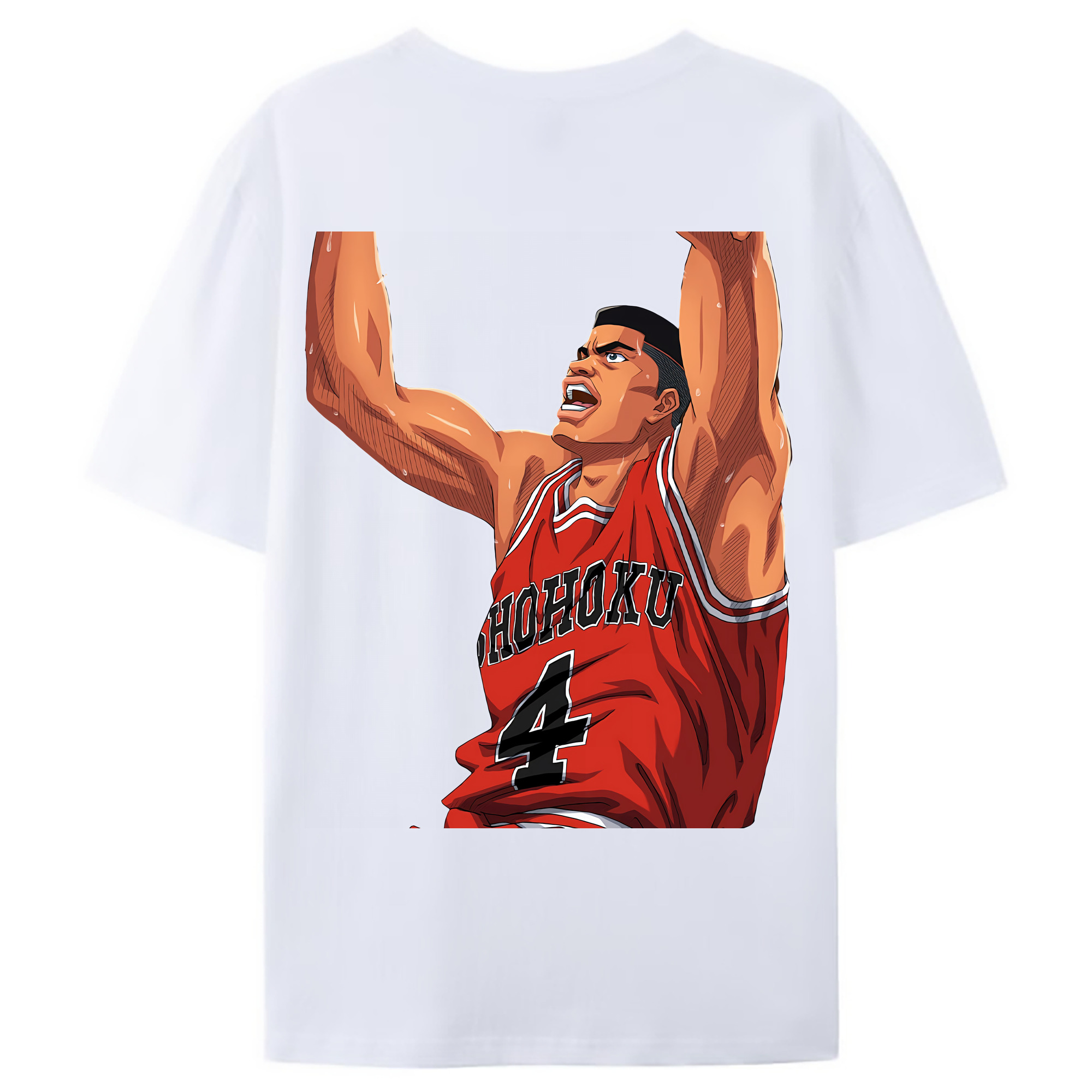 （画像用） SLAM DUNK／スラムダンク 綿100％ メンズ半袖Tシャツ（バックプリント） 通気性
