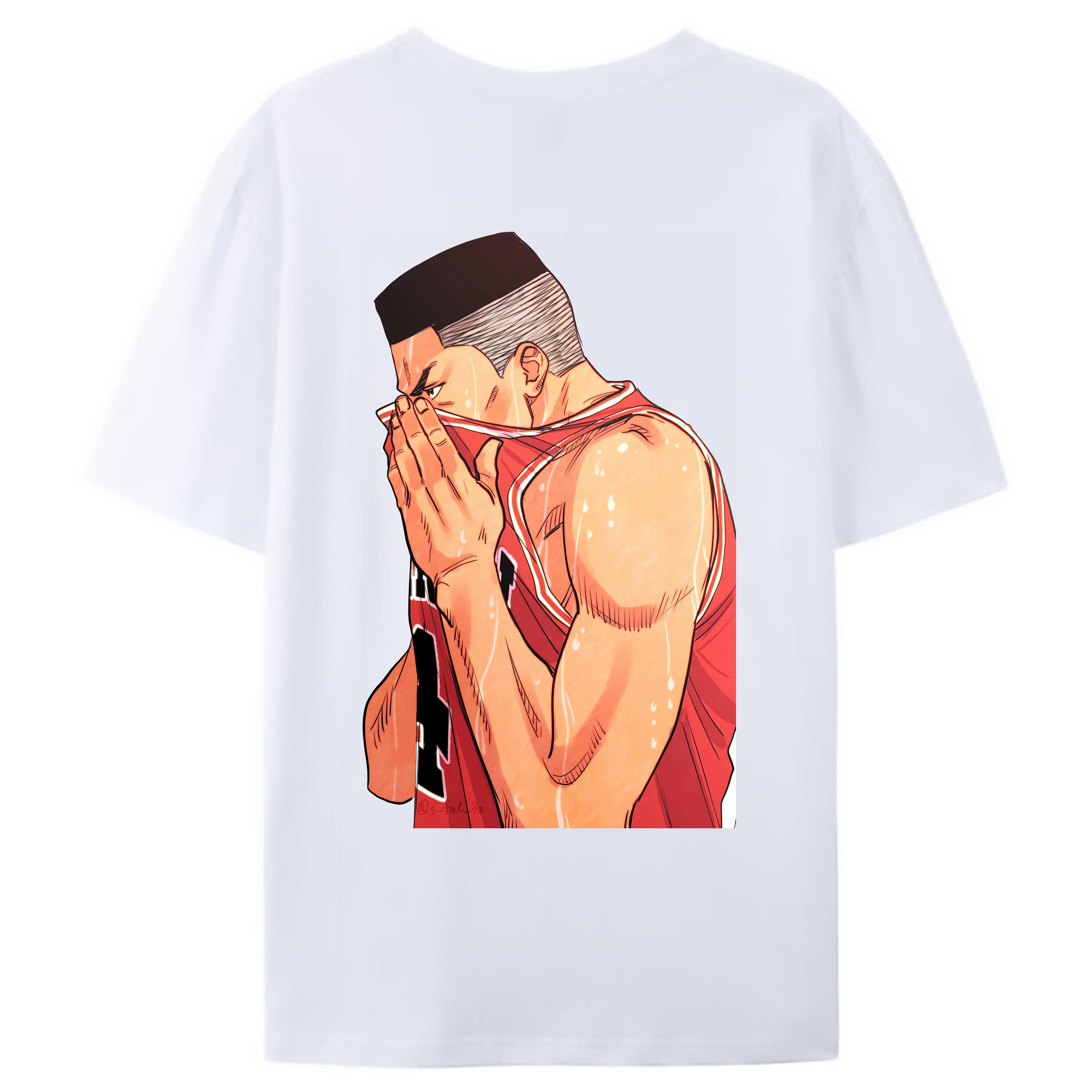 （画像用） SLAM DUNK／スラムダンク 綿100％ メンズ半袖Tシャツ（バックプリント） 通気性
