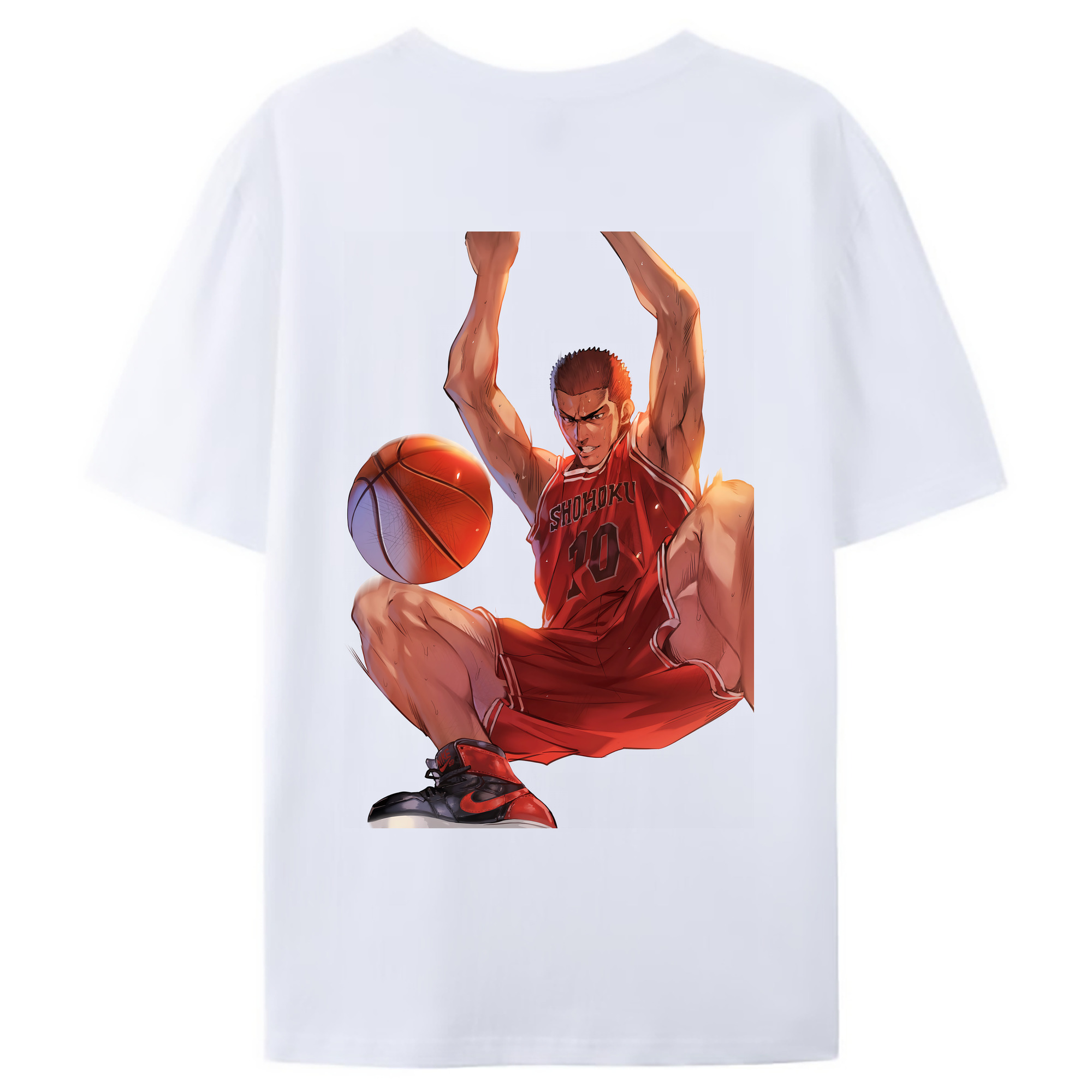 （画像用） SLAM DUNK／スラムダンク 綿100％ メンズ半袖Tシャツ（バックプリント） 通気性