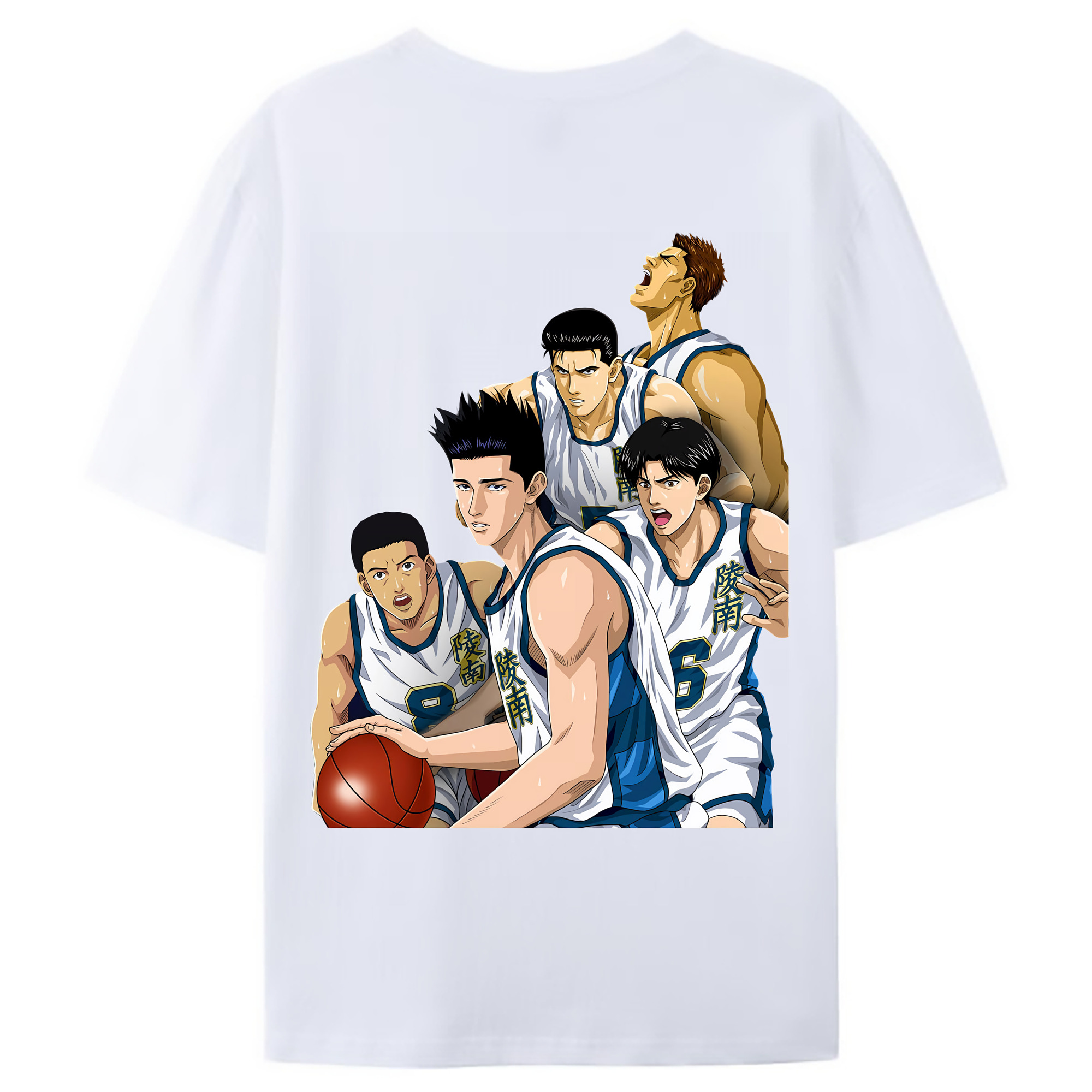 （画像用） SLAM DUNK／スラムダンク 綿100％ メンズ半袖Tシャツ（バックプリント） 通気性