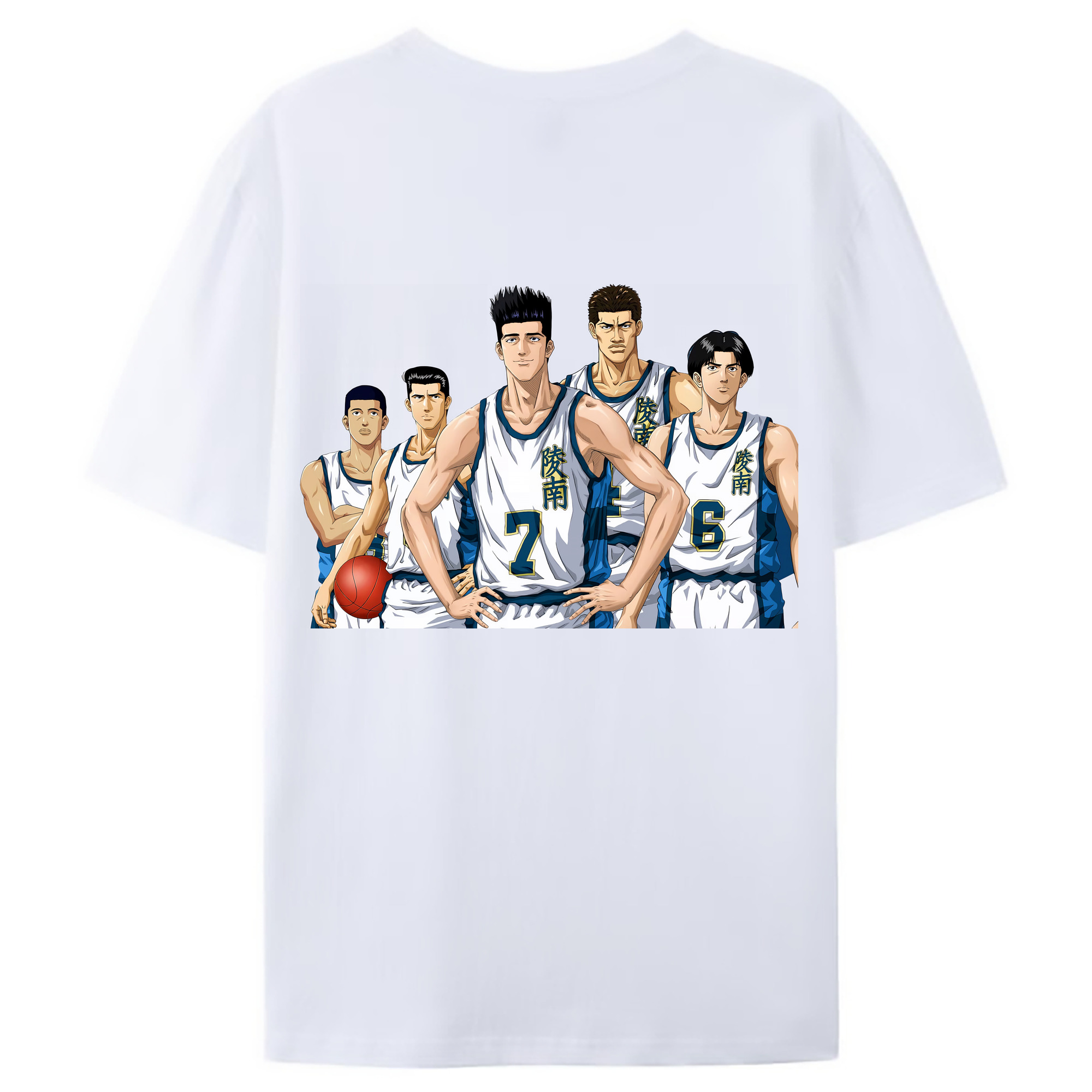 （画像用） SLAM DUNK／スラムダンク 綿100％ メンズ半袖Tシャツ（バックプリント） 通気性