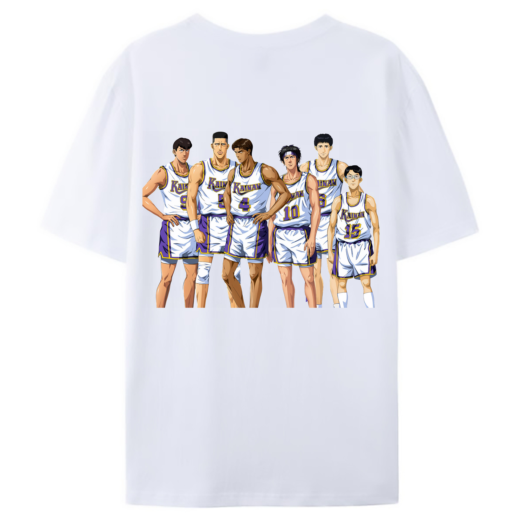 （画像用） SLAM DUNK／スラムダンク 綿100％ メンズ半袖Tシャツ（バックプリント） 通気性