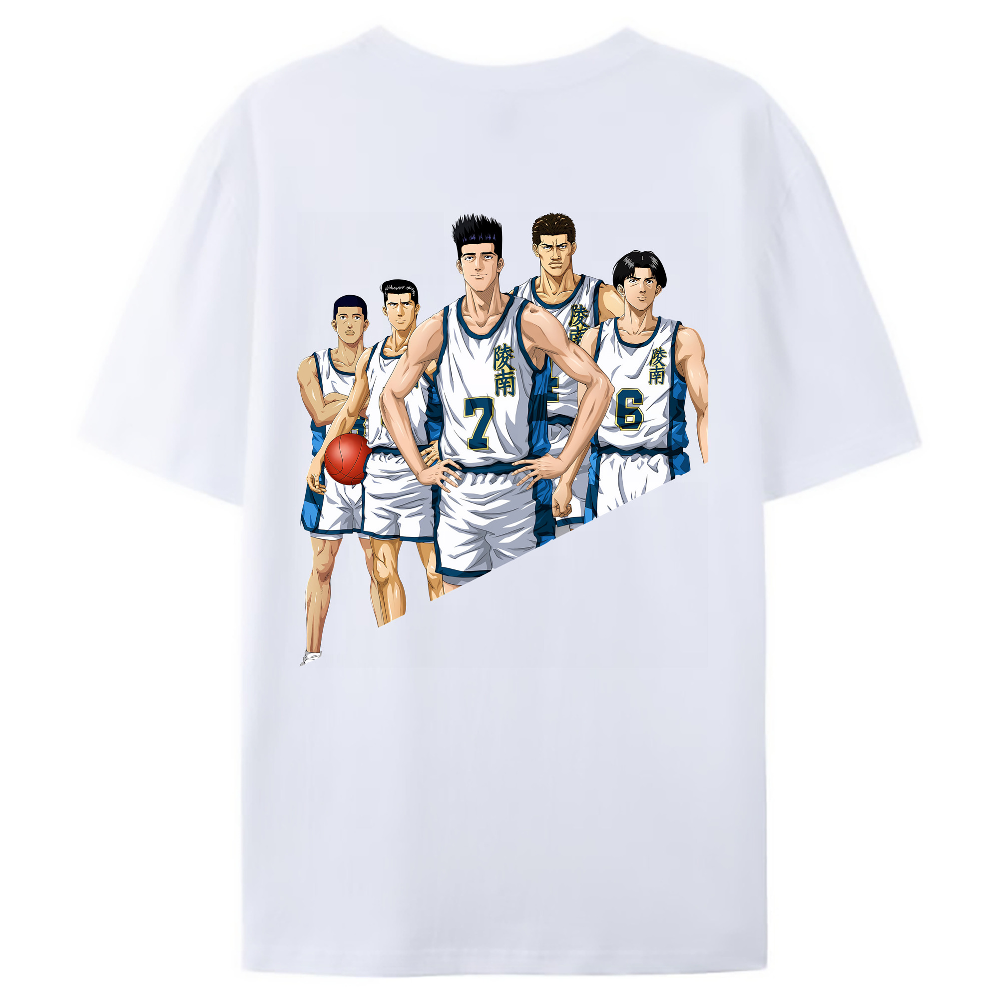 （画像用） SLAM DUNK／スラムダンク 綿100％ メンズ半袖Tシャツ（バックプリント） 通気性