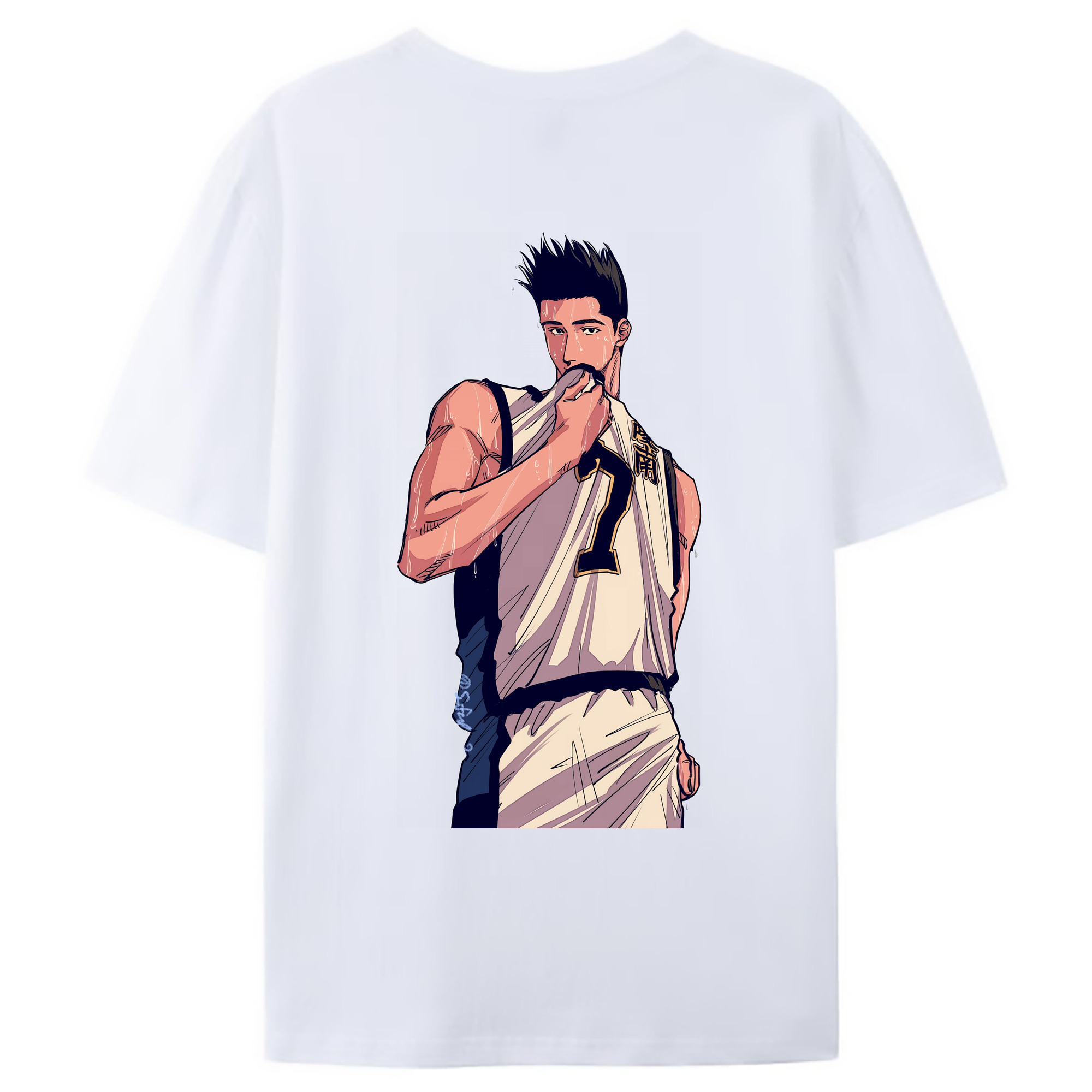 （画像用） SLAM DUNK／スラムダンク 綿100％ メンズ半袖Tシャツ（バックプリント） 通気性