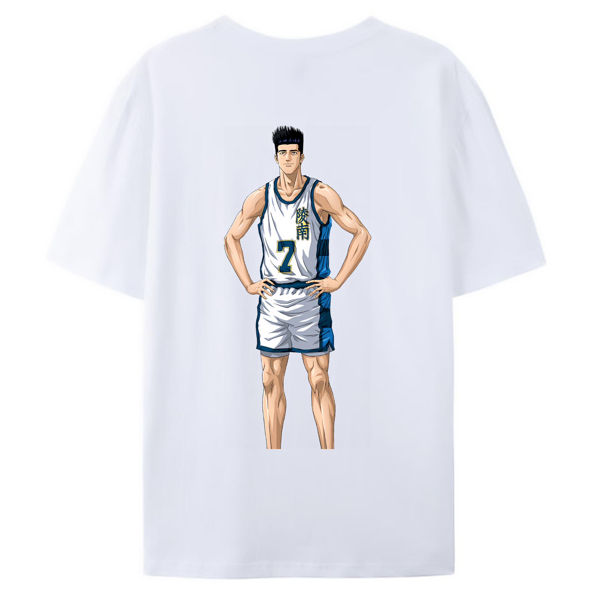 （画像用） SLAM DUNK／スラムダンク 綿100％ メンズ半袖Tシャツ（バックプリント） 通気性