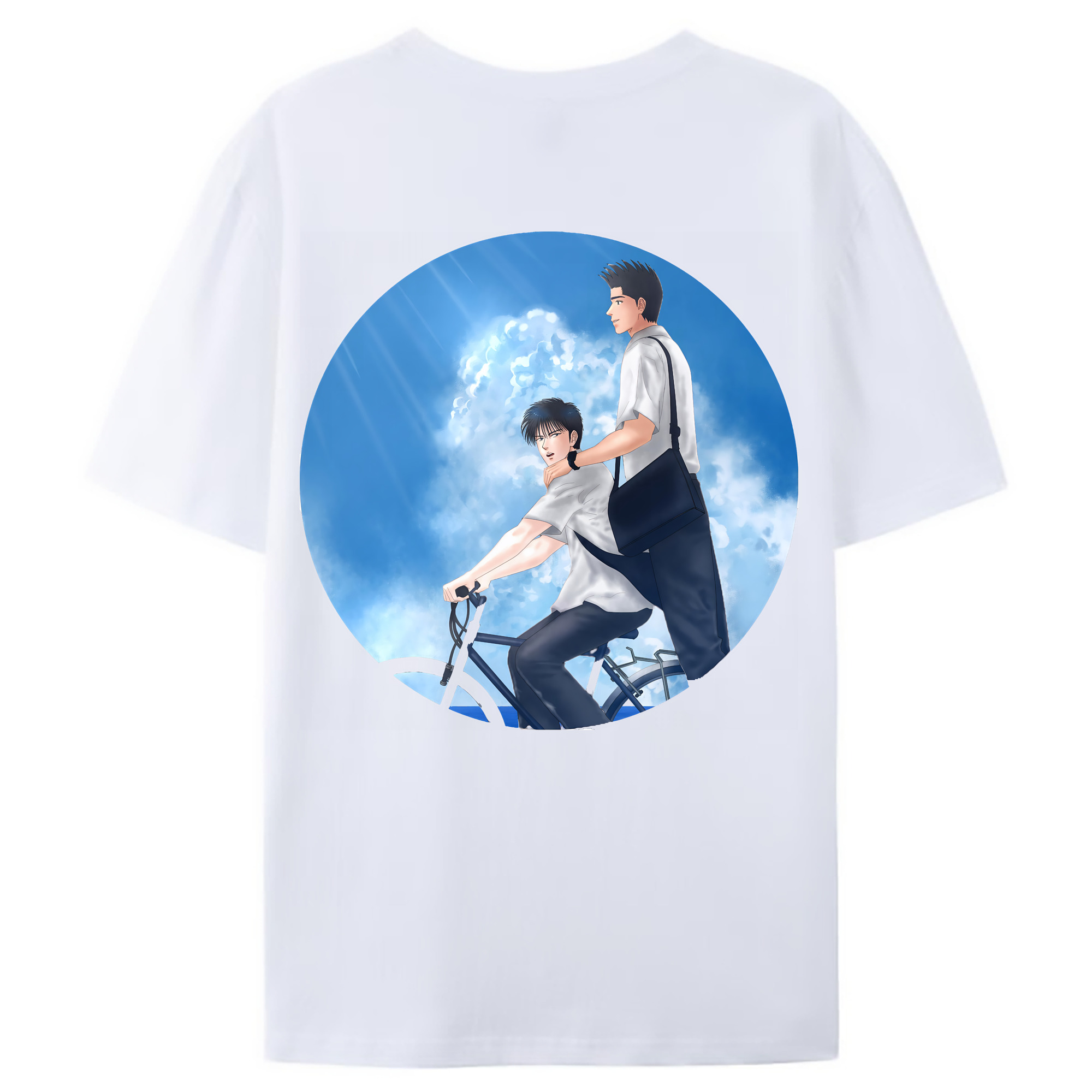 （画像用） SLAM DUNK／スラムダンク 綿100％ メンズ半袖Tシャツ（バックプリント） 通気性