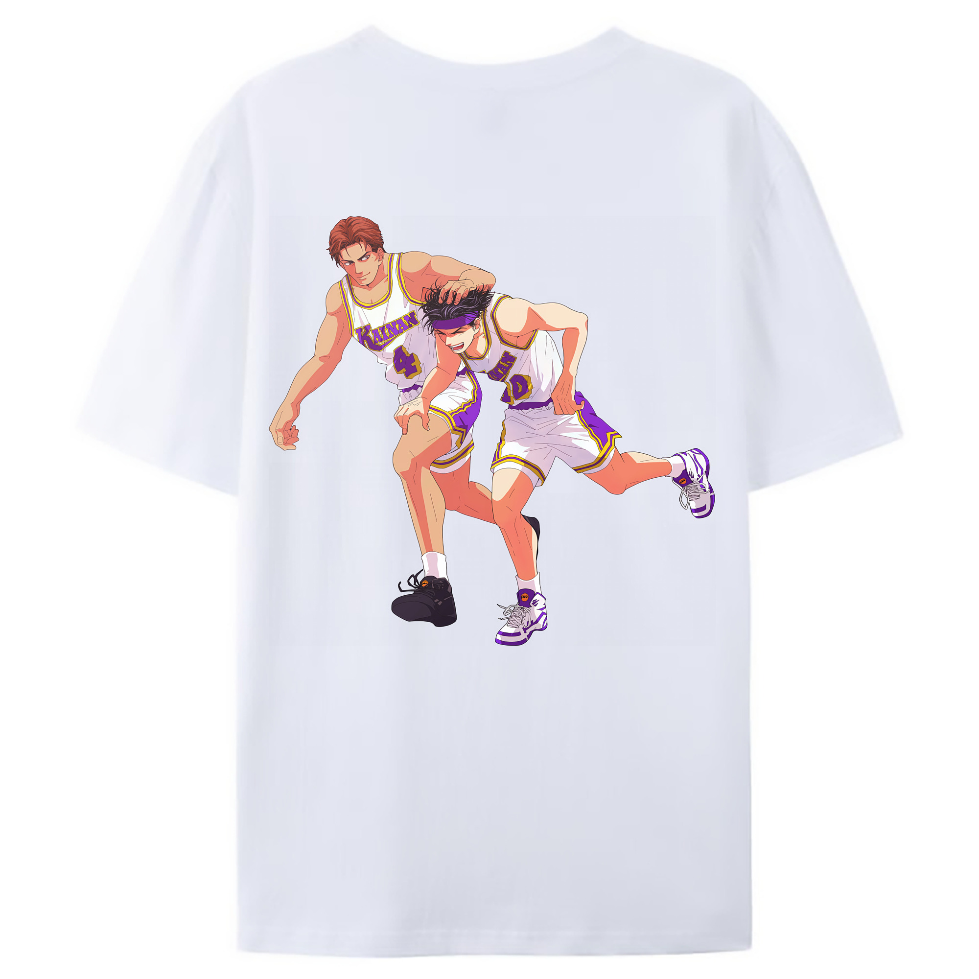 （画像用） SLAM DUNK／スラムダンク 綿100％ メンズ半袖Tシャツ（バックプリント） 通気性