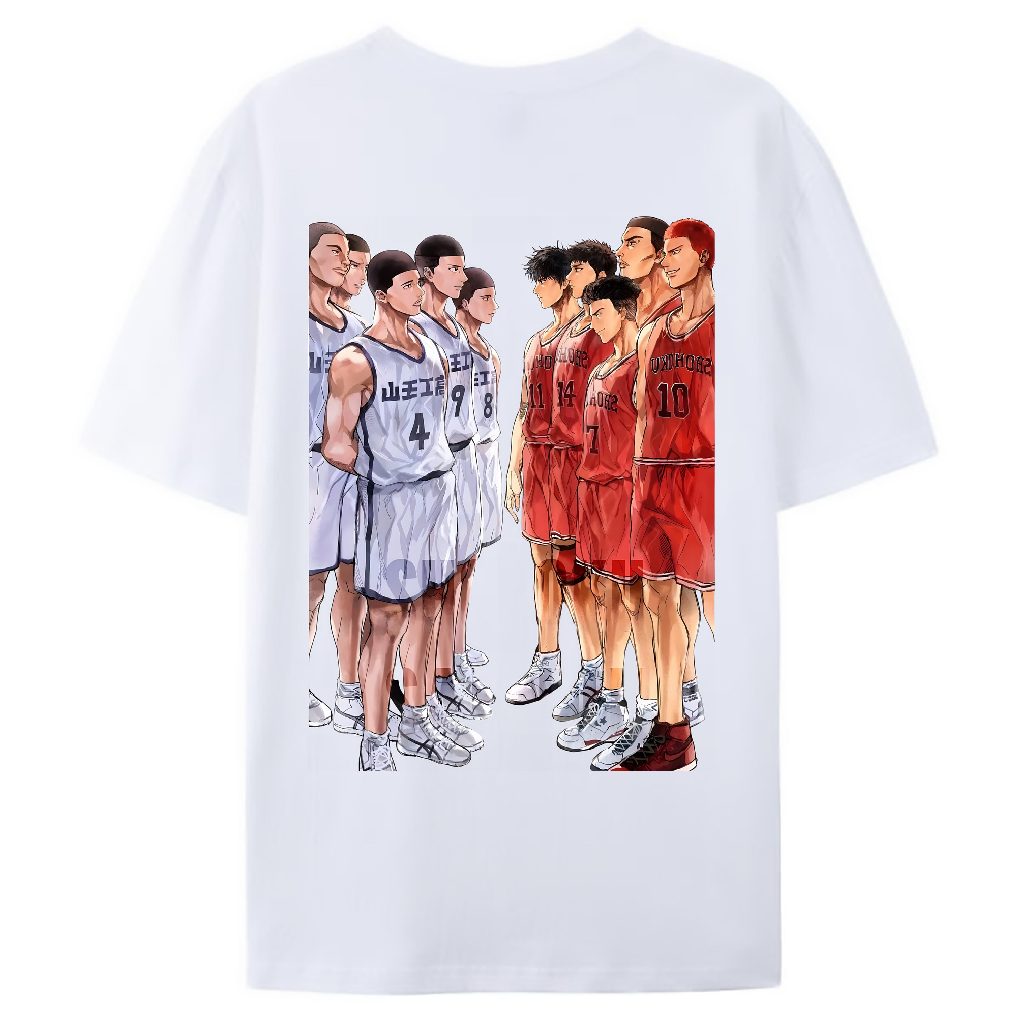 （画像用） SLAM DUNK／スラムダンク 綿100％ メンズ半袖Tシャツ（バックプリント） 通気性