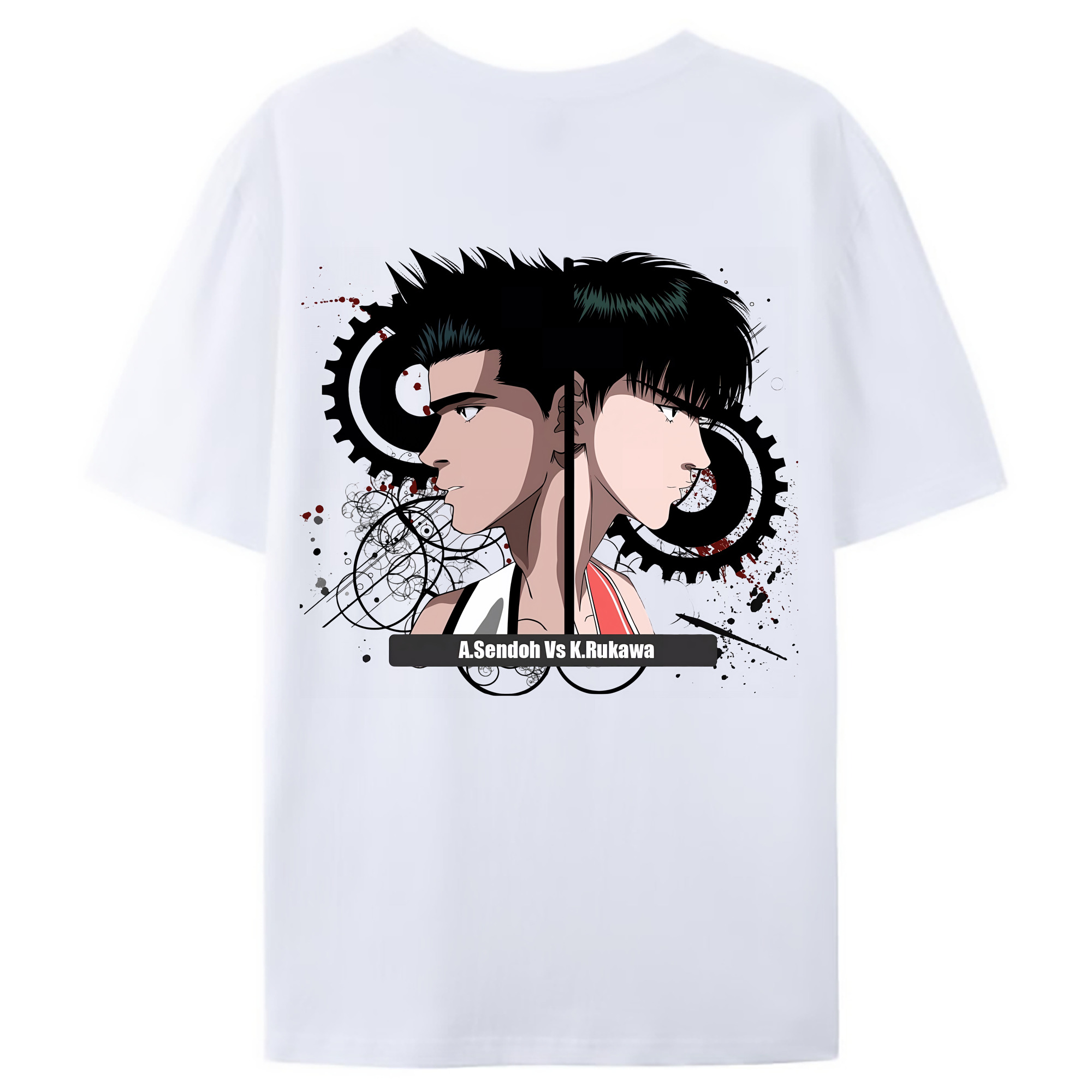 （画像用） SLAM DUNK／スラムダンク 綿100％ メンズ半袖Tシャツ（バックプリント） 通気性