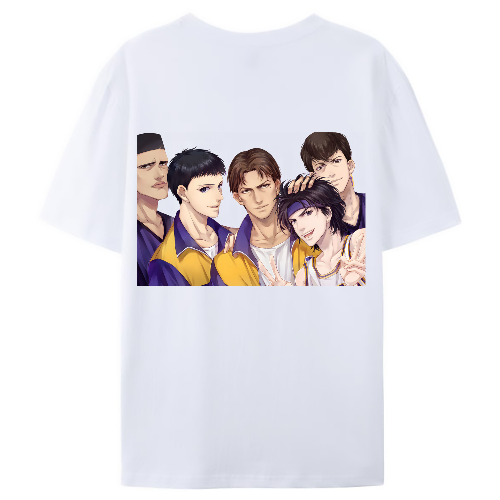 （画像用） SLAM DUNK／スラムダンク 綿100％ メンズ半袖Tシャツ（バックプリント） 通気性