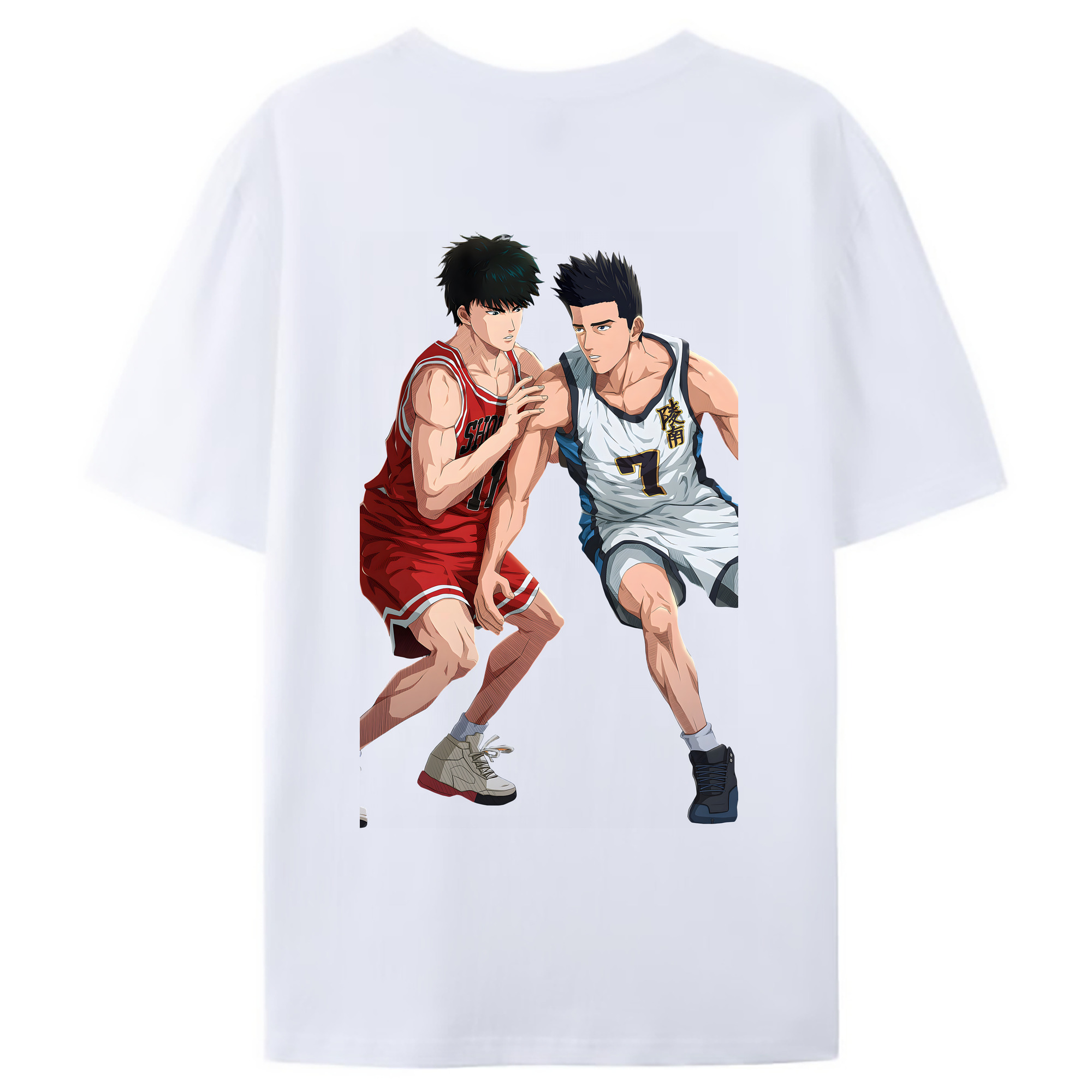（画像用） SLAM DUNK／スラムダンク 綿100％ メンズ半袖Tシャツ（バックプリント） 通気性