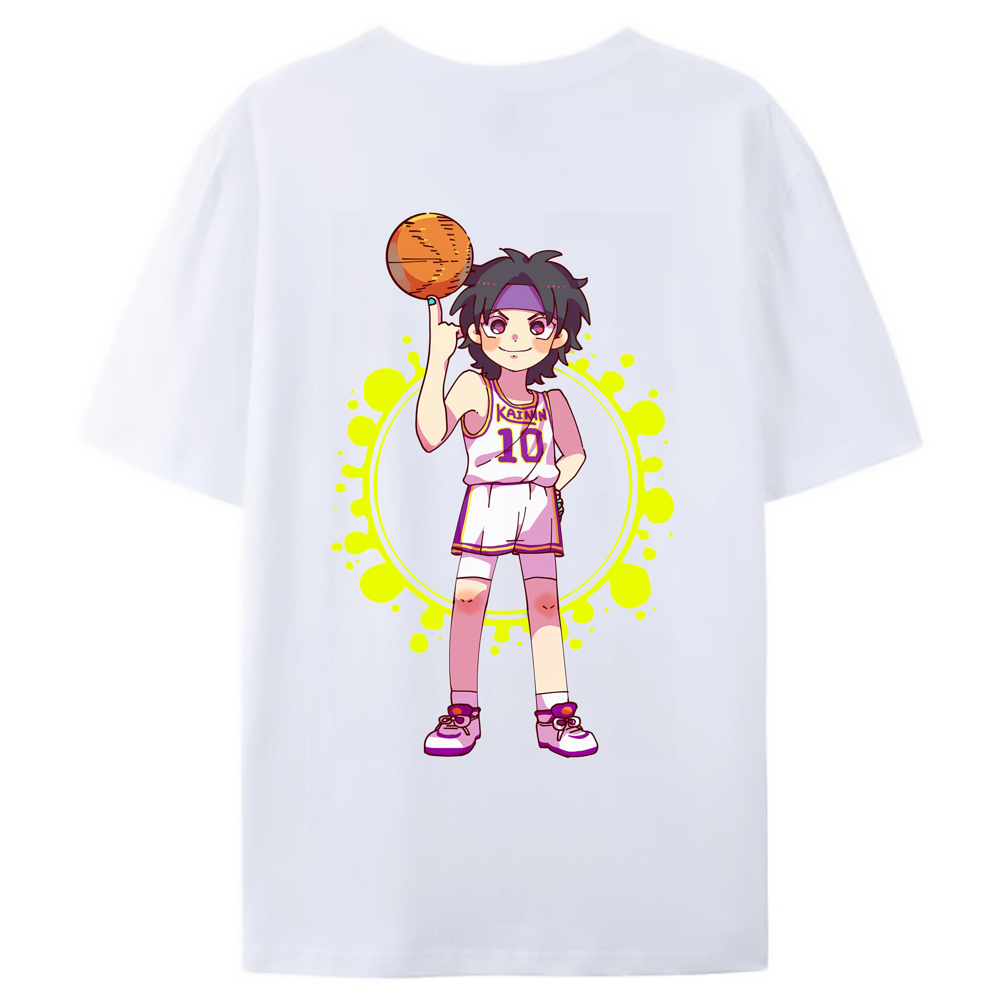 （画像用） SLAM DUNK／スラムダンク 綿100％ メンズ半袖Tシャツ（バックプリント） 通気性