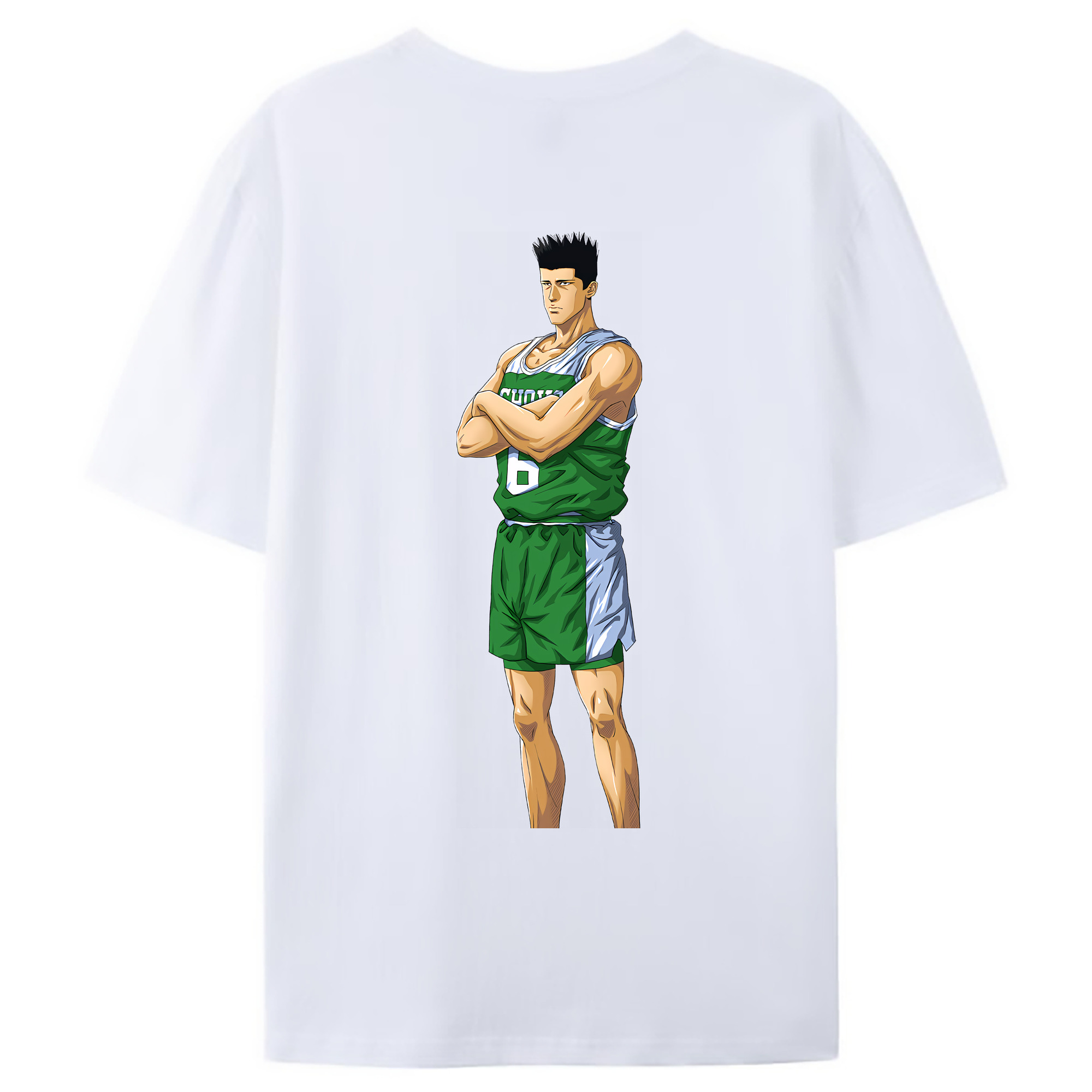（画像用） SLAM DUNK／スラムダンク 綿100％ メンズ半袖Tシャツ（バックプリント） 通気性