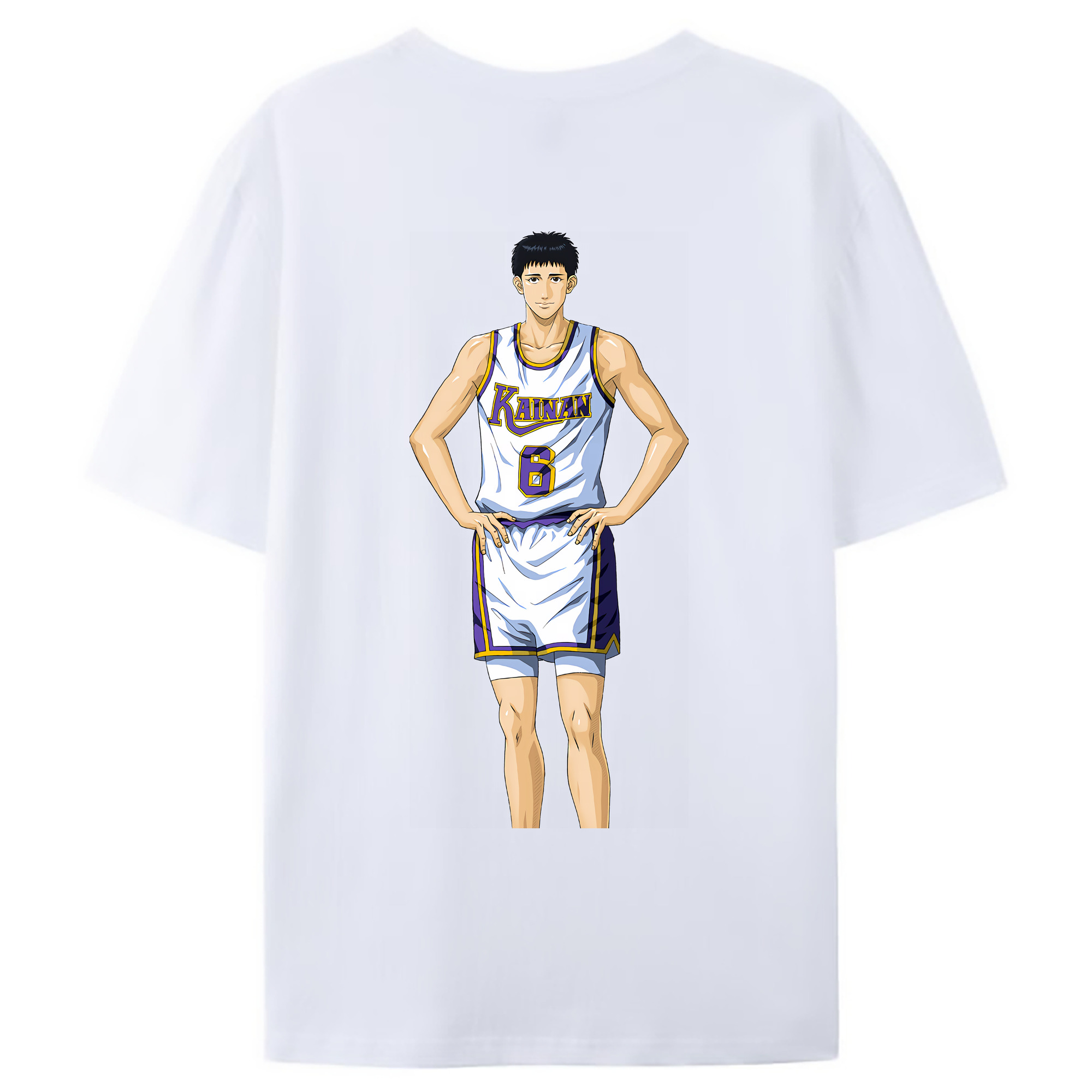 （画像用） SLAM DUNK／スラムダンク 綿100％ メンズ半袖Tシャツ（バックプリント） 通気性