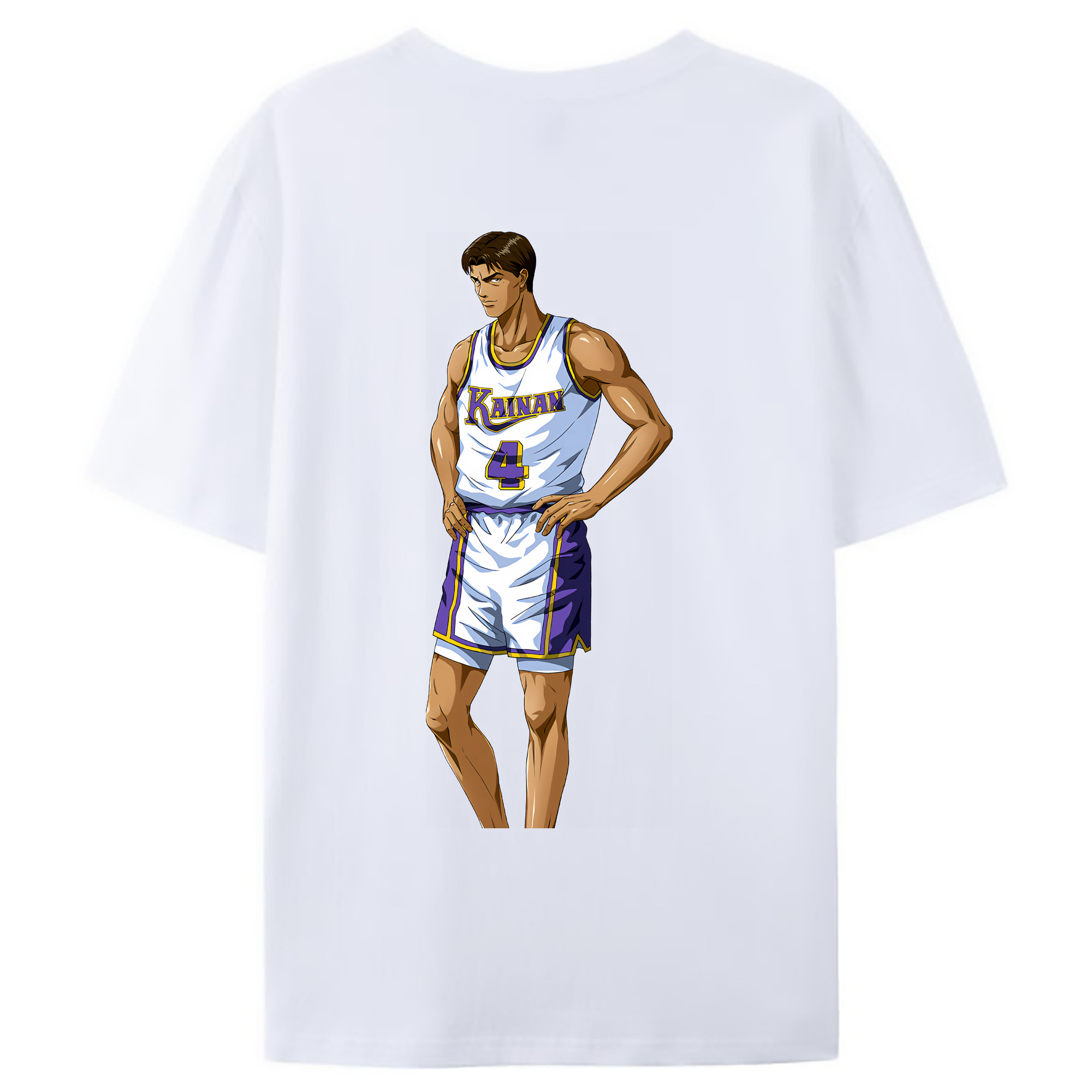 （画像用） SLAM DUNK／スラムダンク 綿100％ メンズ半袖Tシャツ（バックプリント） 通気性