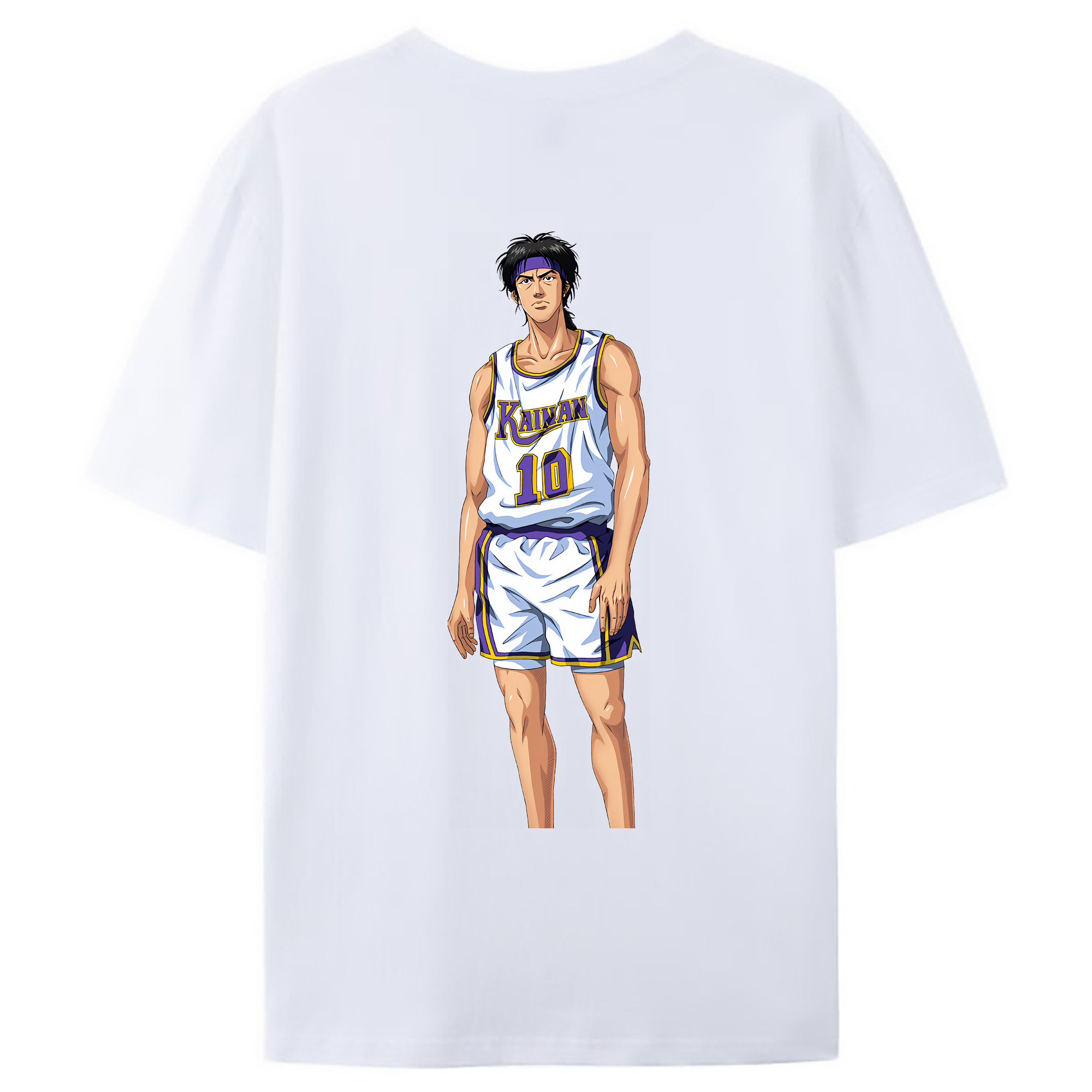 （画像用） SLAM DUNK／スラムダンク 綿100％ メンズ半袖Tシャツ（バックプリント） 通気性