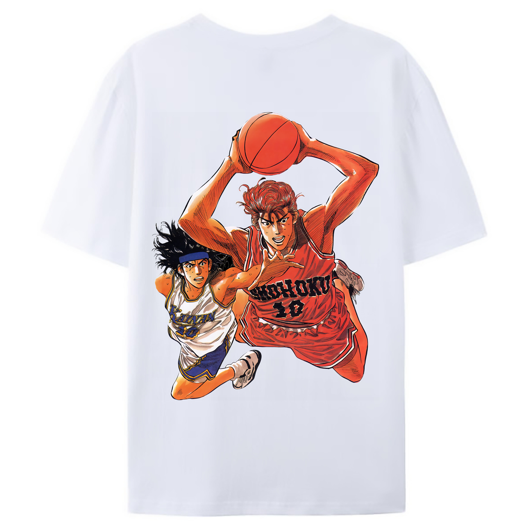 （画像用） SLAM DUNK／スラムダンク 綿100％ メンズ半袖Tシャツ（バックプリント） 通気性