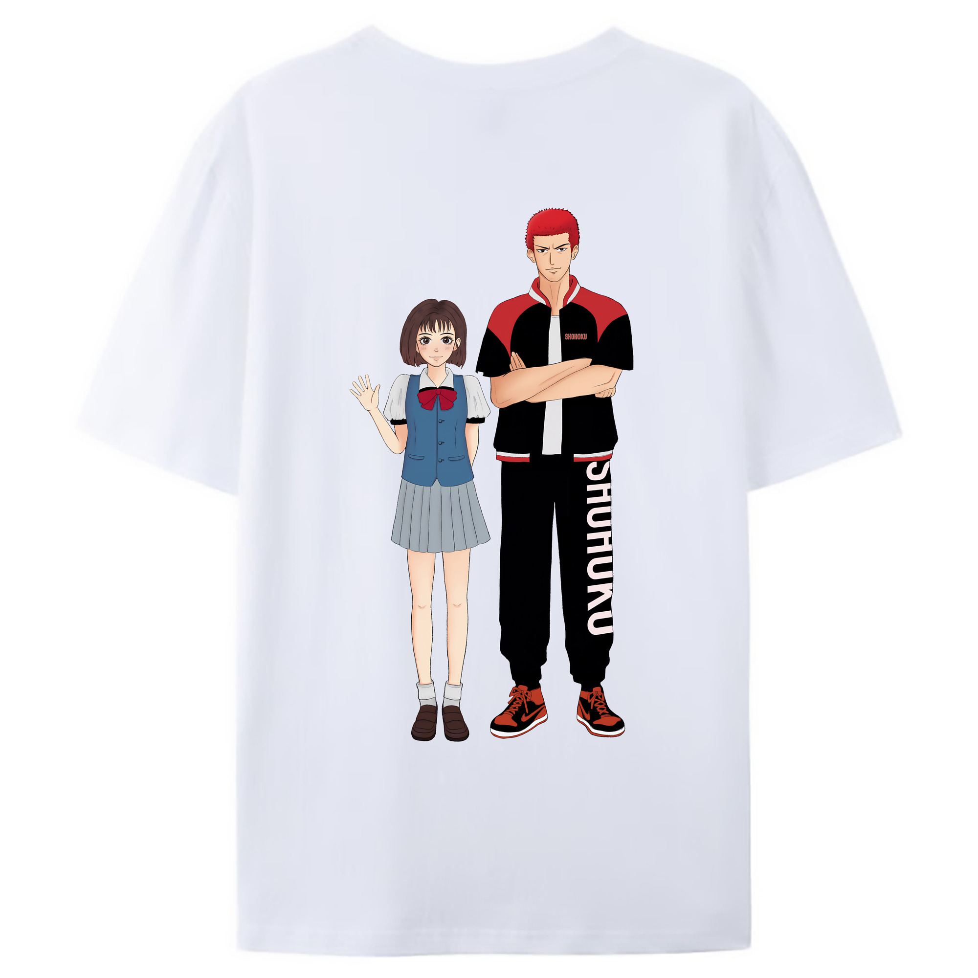 （画像用） SLAM DUNK／スラムダンク 綿100％ メンズ半袖Tシャツ（バックプリント） 通気性