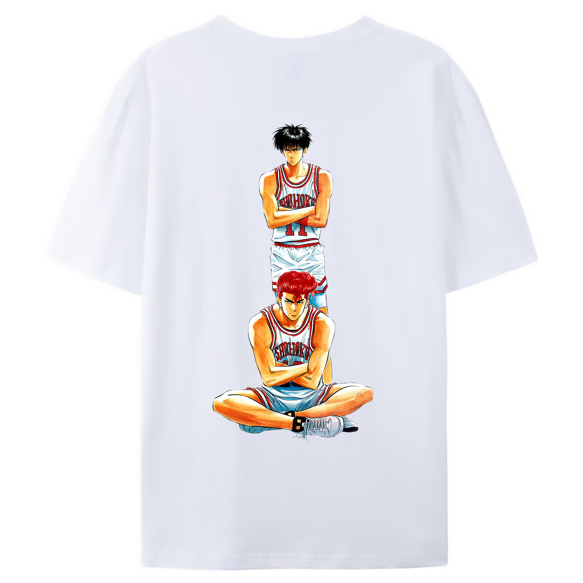 （画像用） SLAM DUNK／スラムダンク 綿100％ メンズ半袖Tシャツ（バックプリント） 通気性