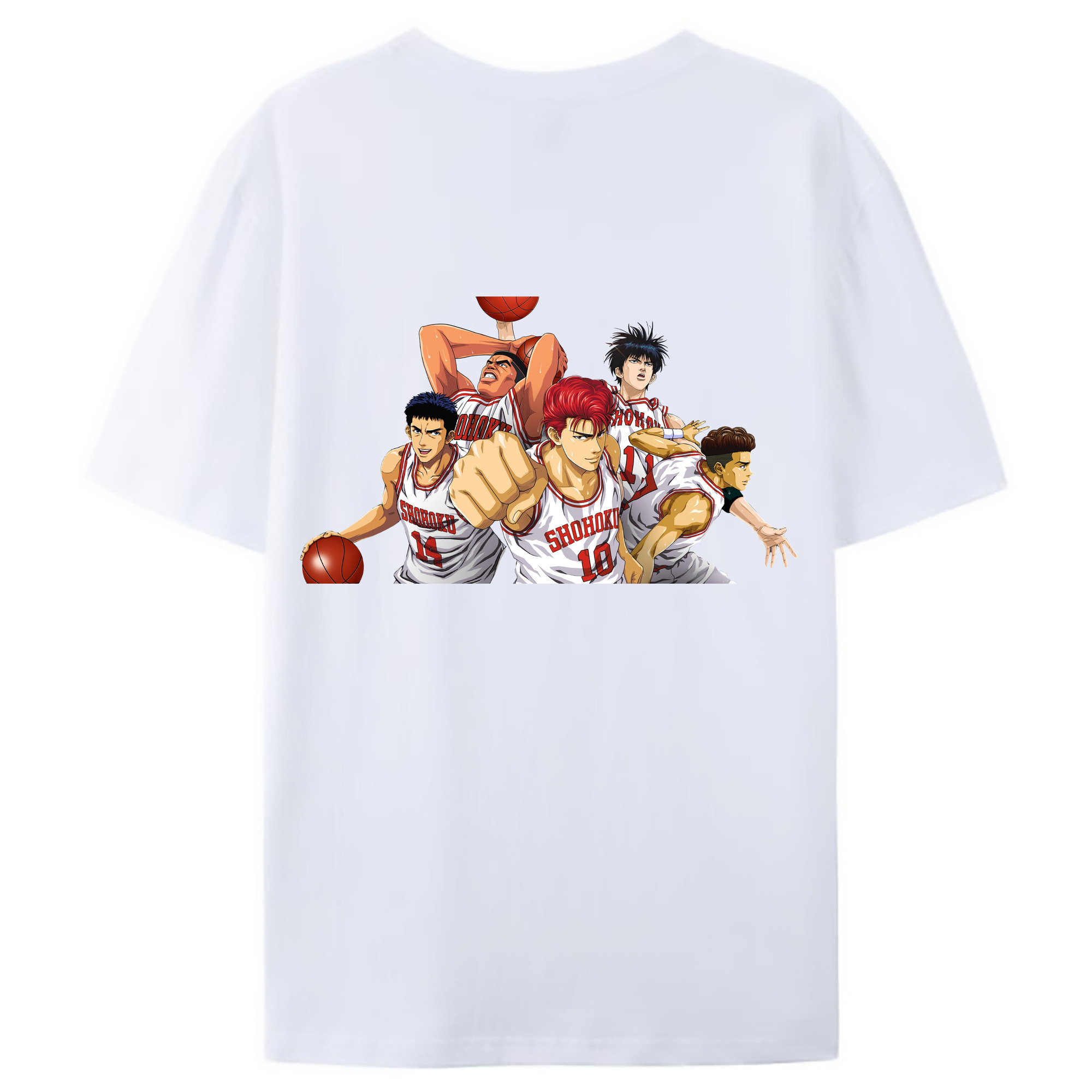 （画像用） SLAM DUNK／スラムダンク 綿100％ メンズ半袖Tシャツ（バックプリント） 通気性