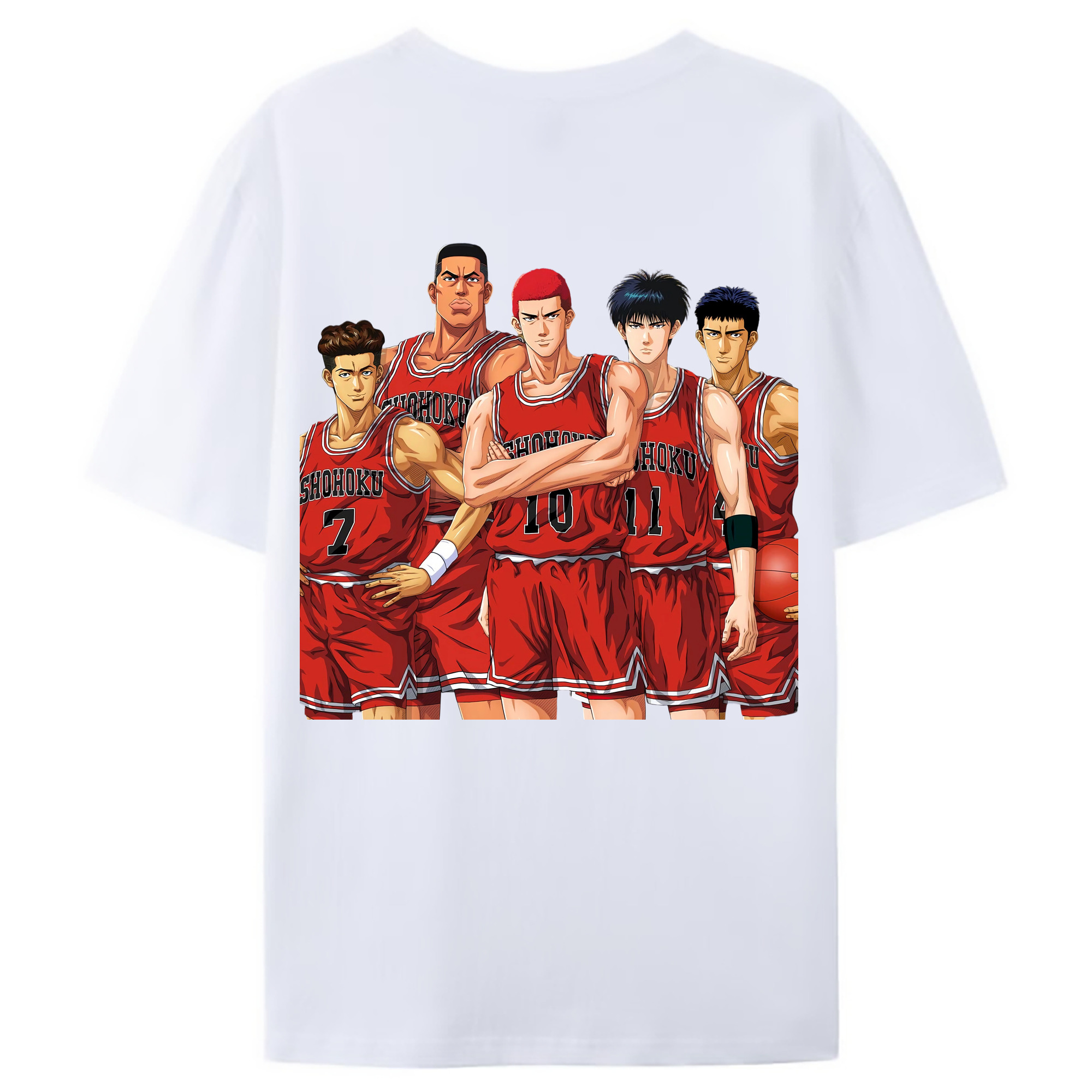 （画像用） SLAM DUNK／スラムダンク 綿100％ メンズ半袖Tシャツ（バックプリント） 通気性